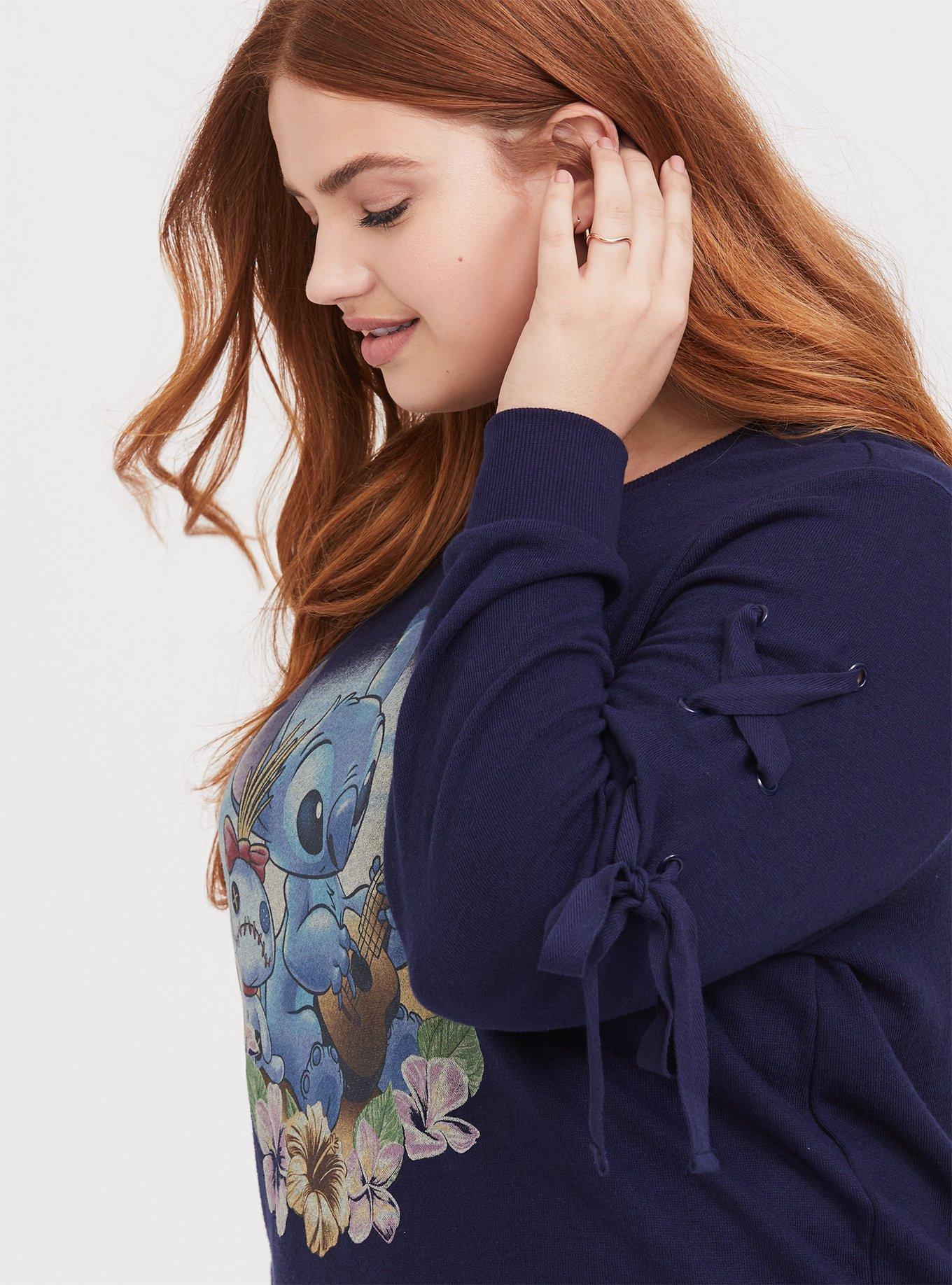Disney Lilo & Stitch Scrump Navy Lace-Up Sweatshirt, PEACOAT, hi-res