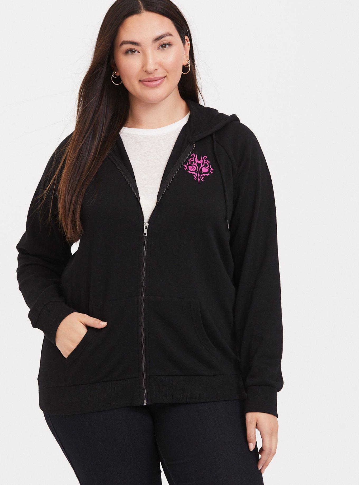 Disney Villains Crest Black Fleece Zip Hoodie, DEEP BLACK, alternate