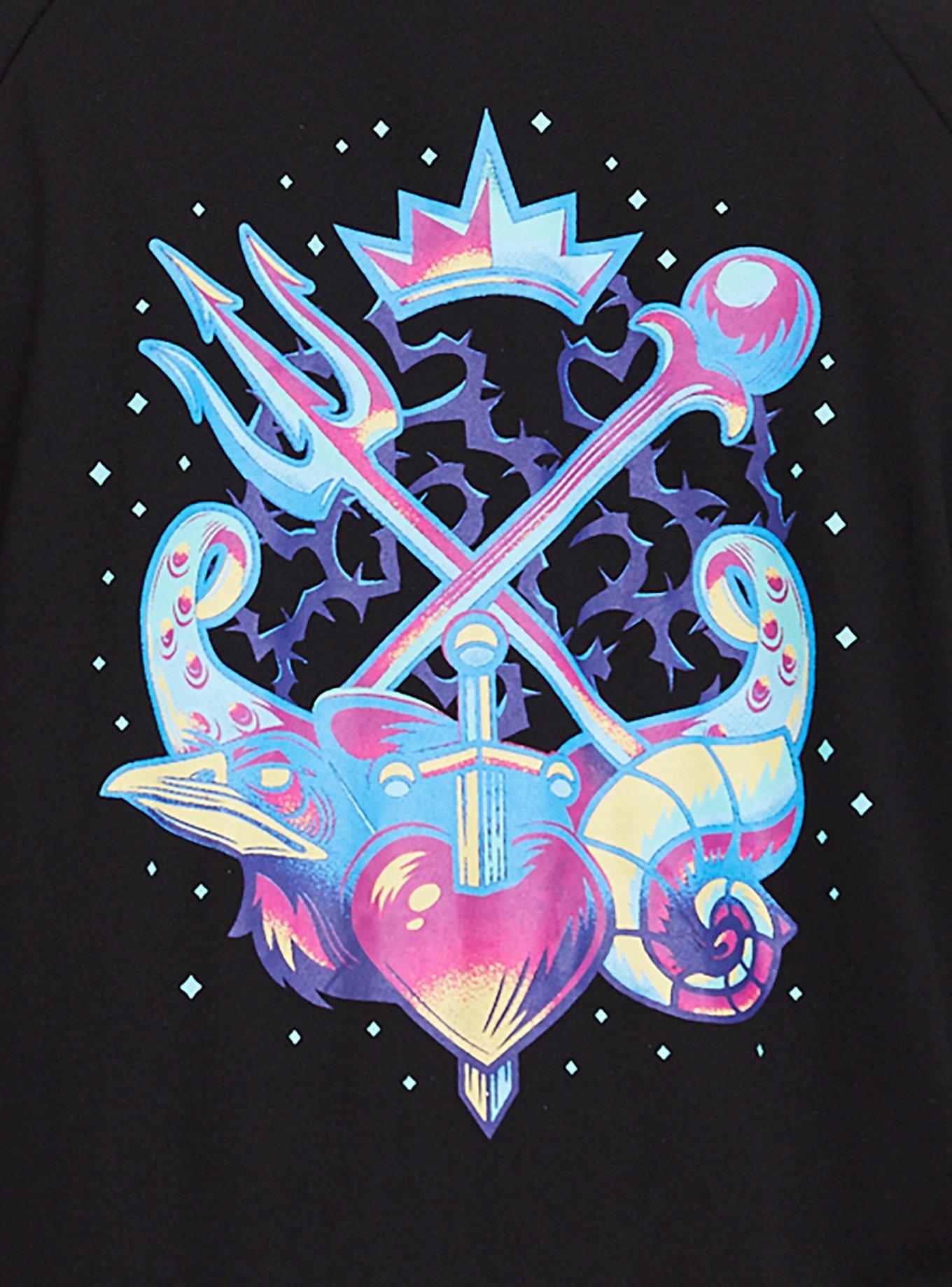Disney Villains Crest Black Fleece Zip Hoodie, DEEP BLACK, alternate