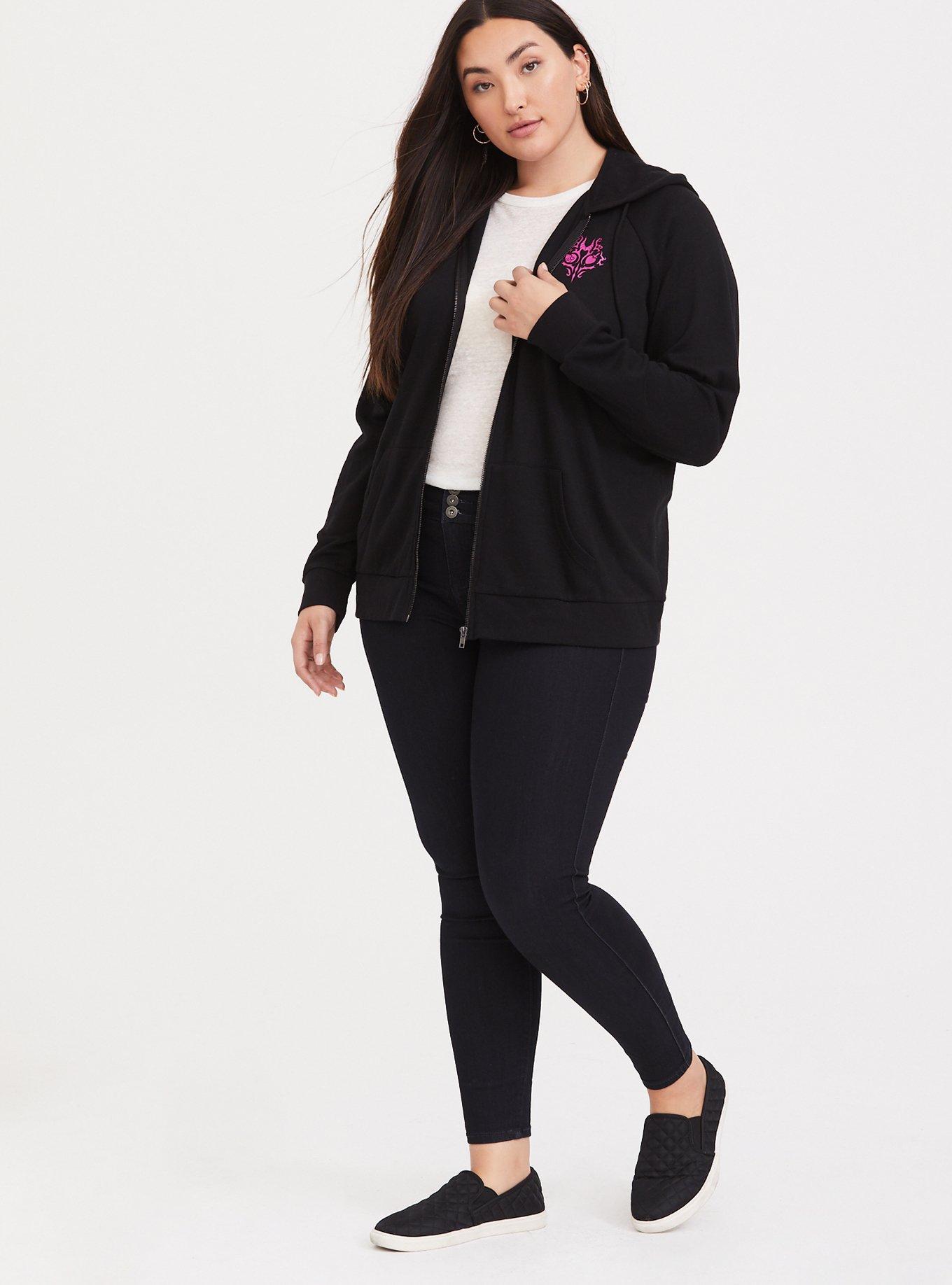 Disney Villains Crest Black Fleece Zip Hoodie, DEEP BLACK, alternate