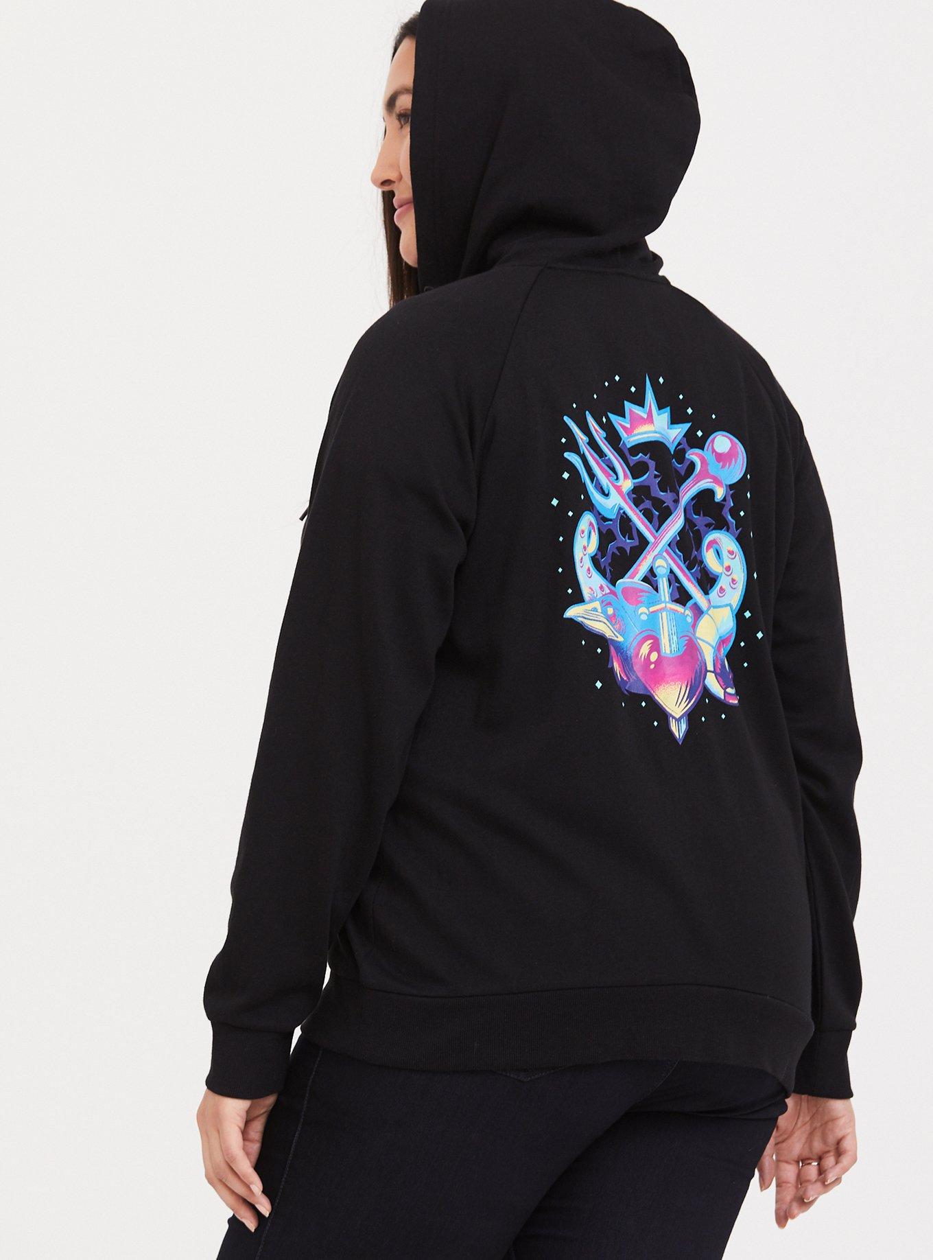 Disney Villains Crest Black Fleece Zip Hoodie, DEEP BLACK, hi-res