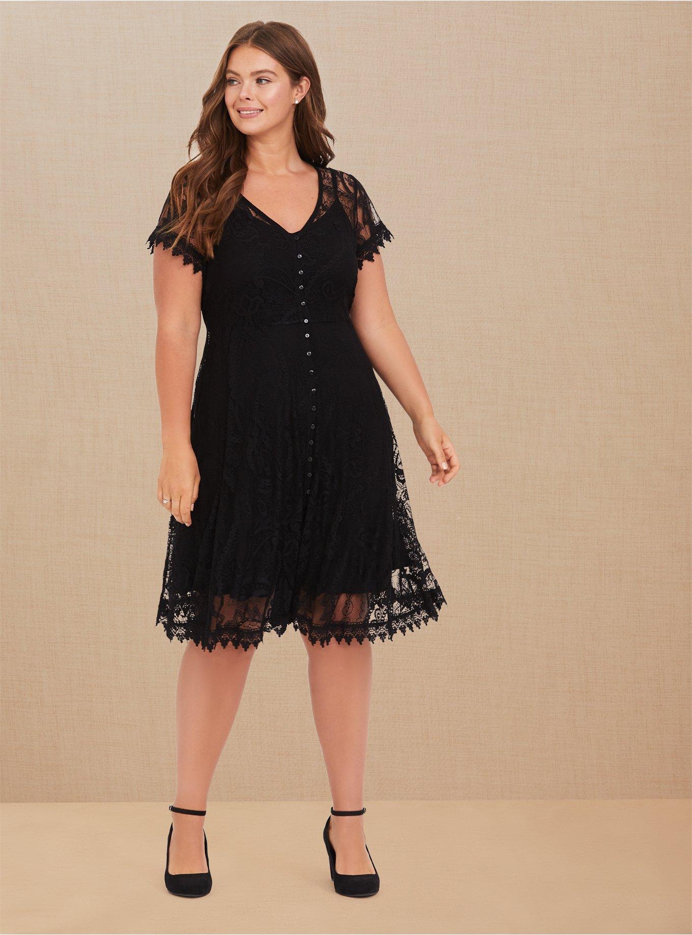 Lace button outlet dress