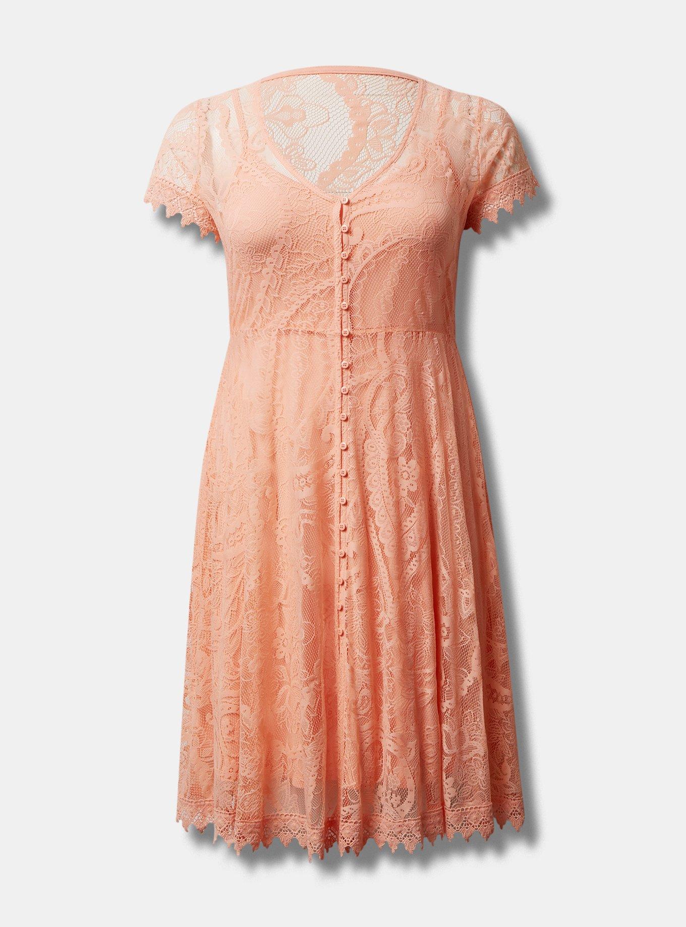 chinese dress ladies Peach Lace Dress main image 0