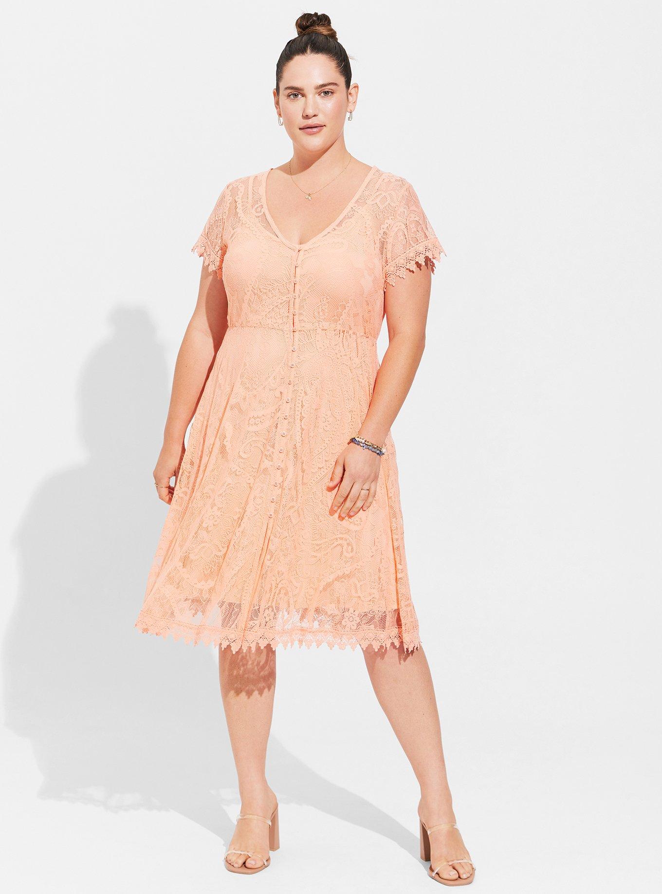 Plus Size - Mini Lace Button-Front Shirt Dress - Torrid