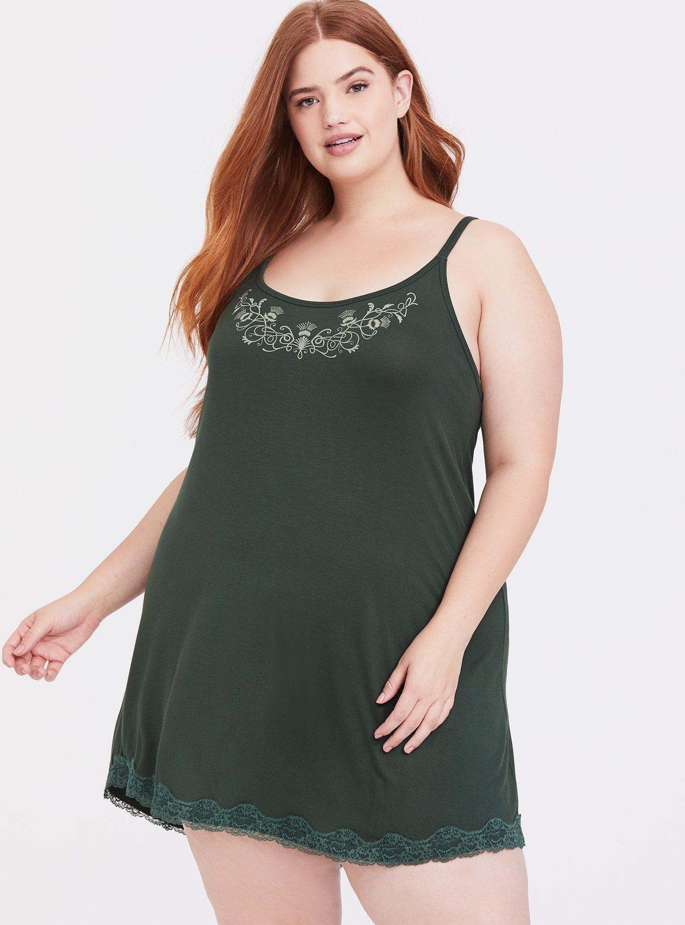 Plus Size Outlander Thistle Print Green Sleep Chemise Torrid