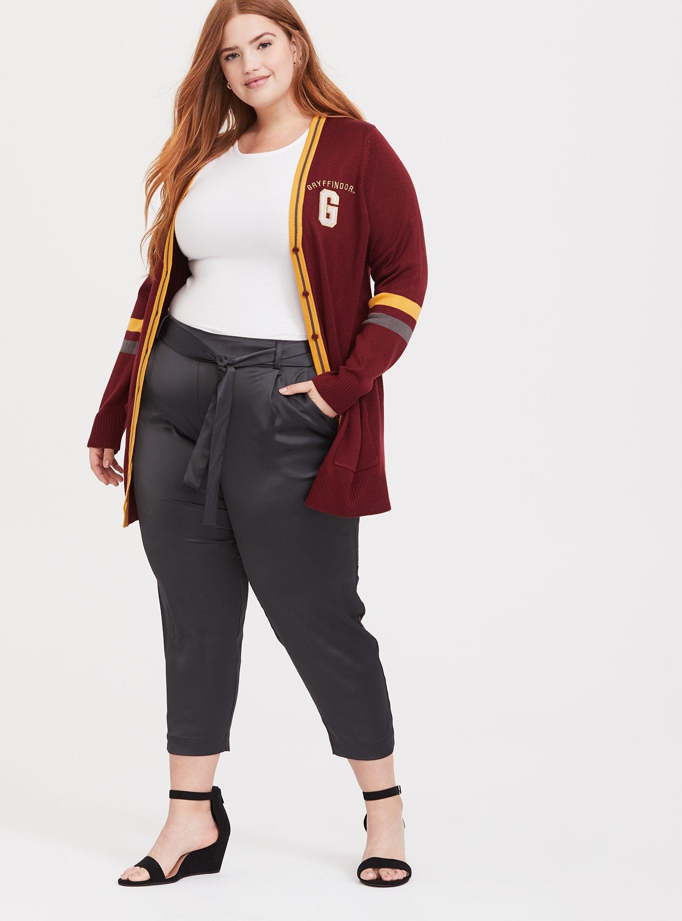 Plus Size Harry Potter Gryffindor Dark Red Varsity Boyfriend Cardigan Torrid