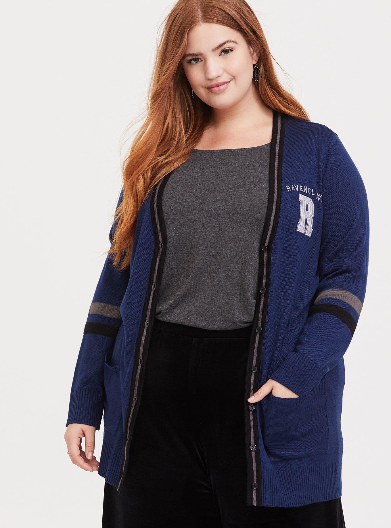 Harry Potter Ravenclaw Blue Varsity Boyfriend Cardigan, ESTATE BLUE, hi-res
