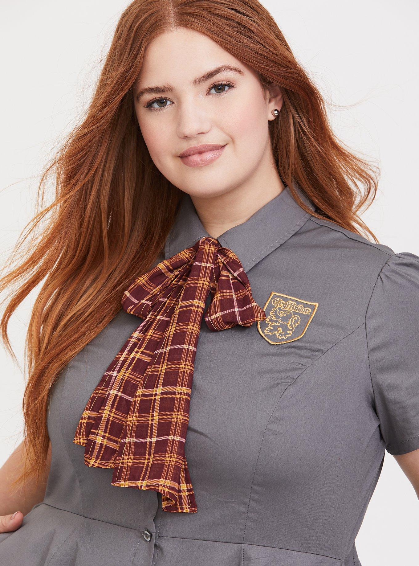 Harry Potter Gryffindor Grey Button Front Dress, GREY, alternate