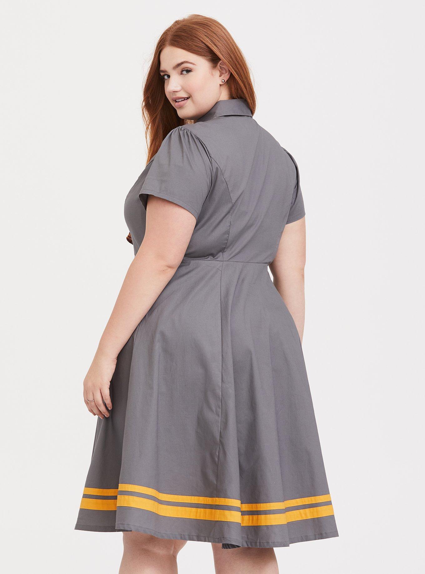 Plus Size - Harry Potter Gryffindor Grey Button Front Dress - Torrid