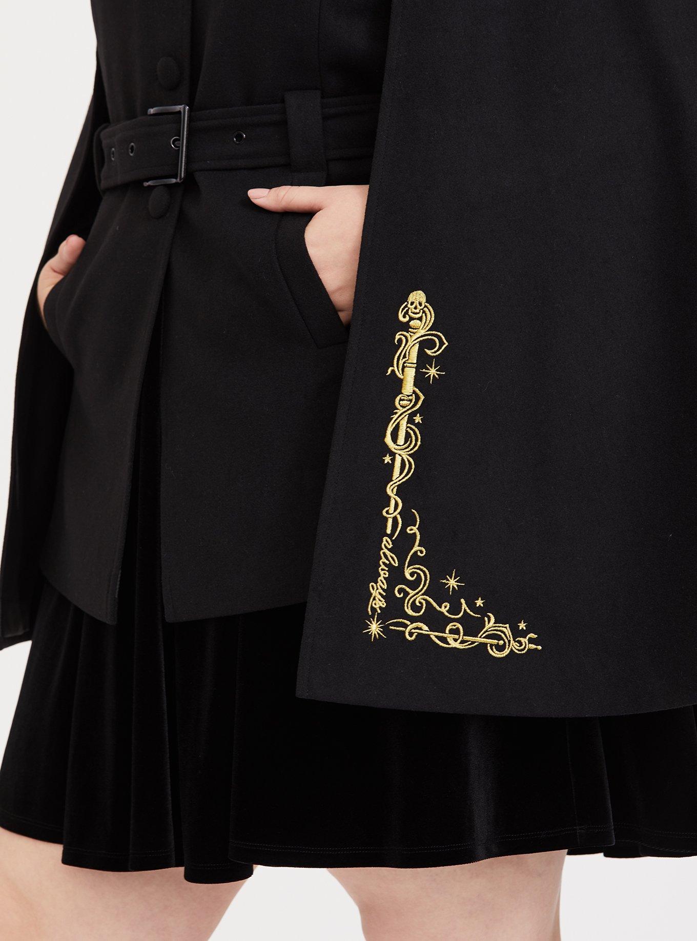 Plus Size Harry Potter Always Embroidered Black Woolen Cape Coat Torrid