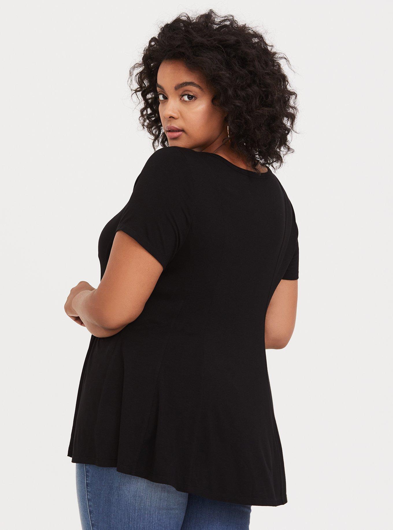 Plus Size - Super Soft Scoop Neck Seamed Fit And Flare Tee - Torrid