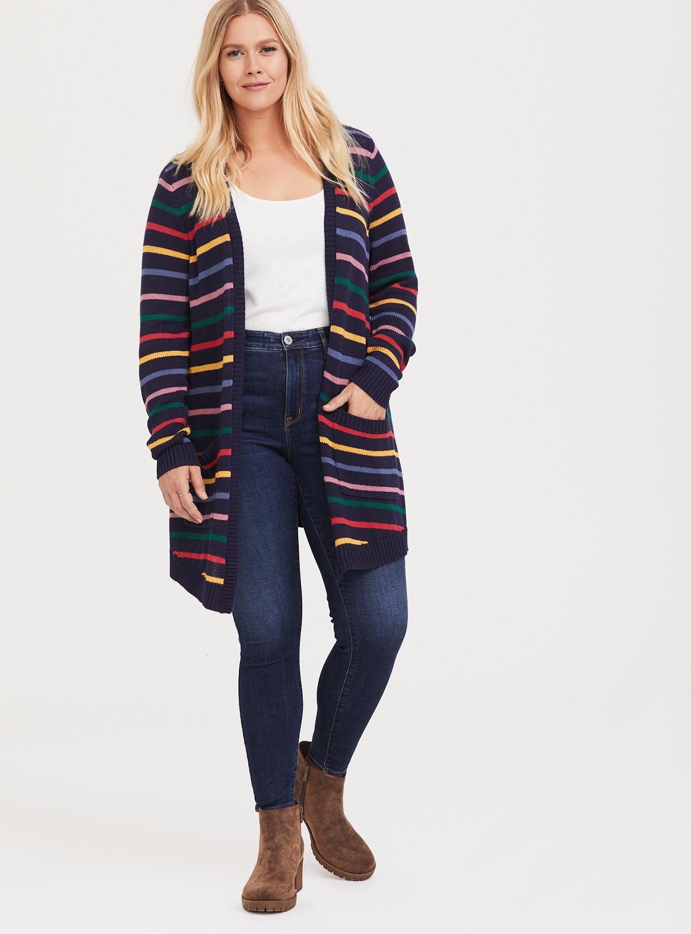 Her Universe Doctor Who Rainbow Knit Cardigan, STRIPE MIX, alternate
