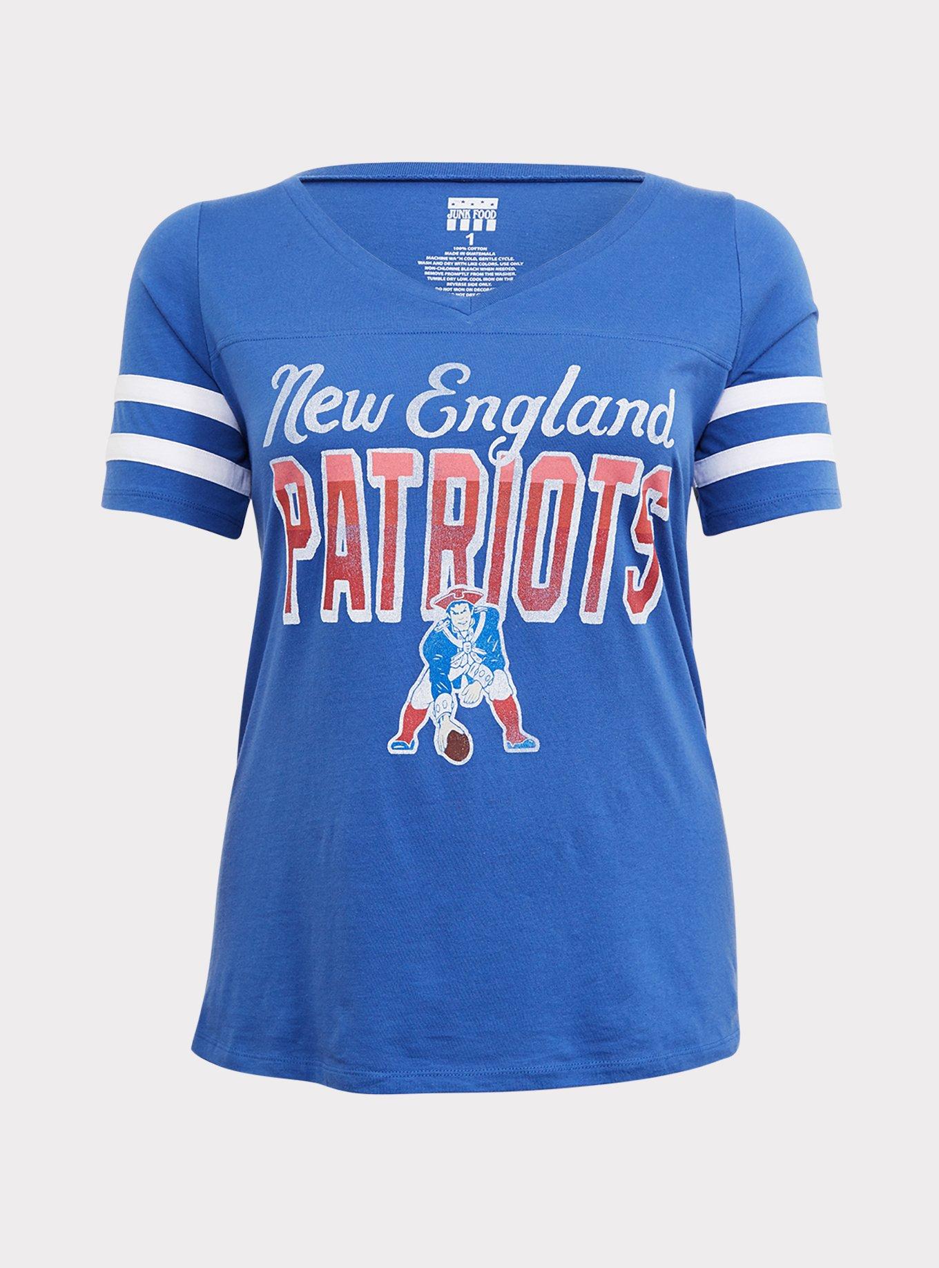 NFL Team Apparel New England Patriots T-Shirt Women’s Blue V Neck Size M NWT