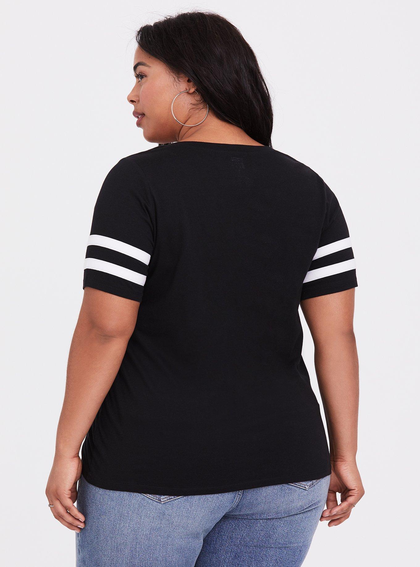 Plus Size - NFL Pittsburgh Steelers Black V-Neck Football Tee - Torrid