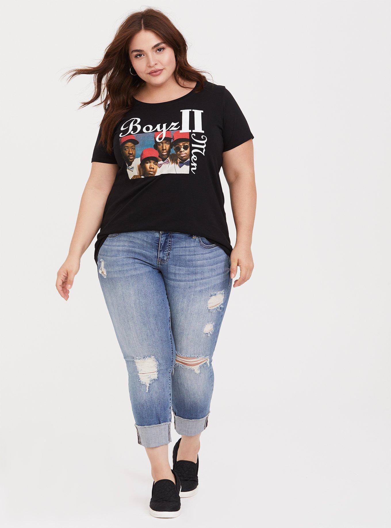 Plus Size Boyz II Men Black Crew Tee, DEEP BLACK, alternate