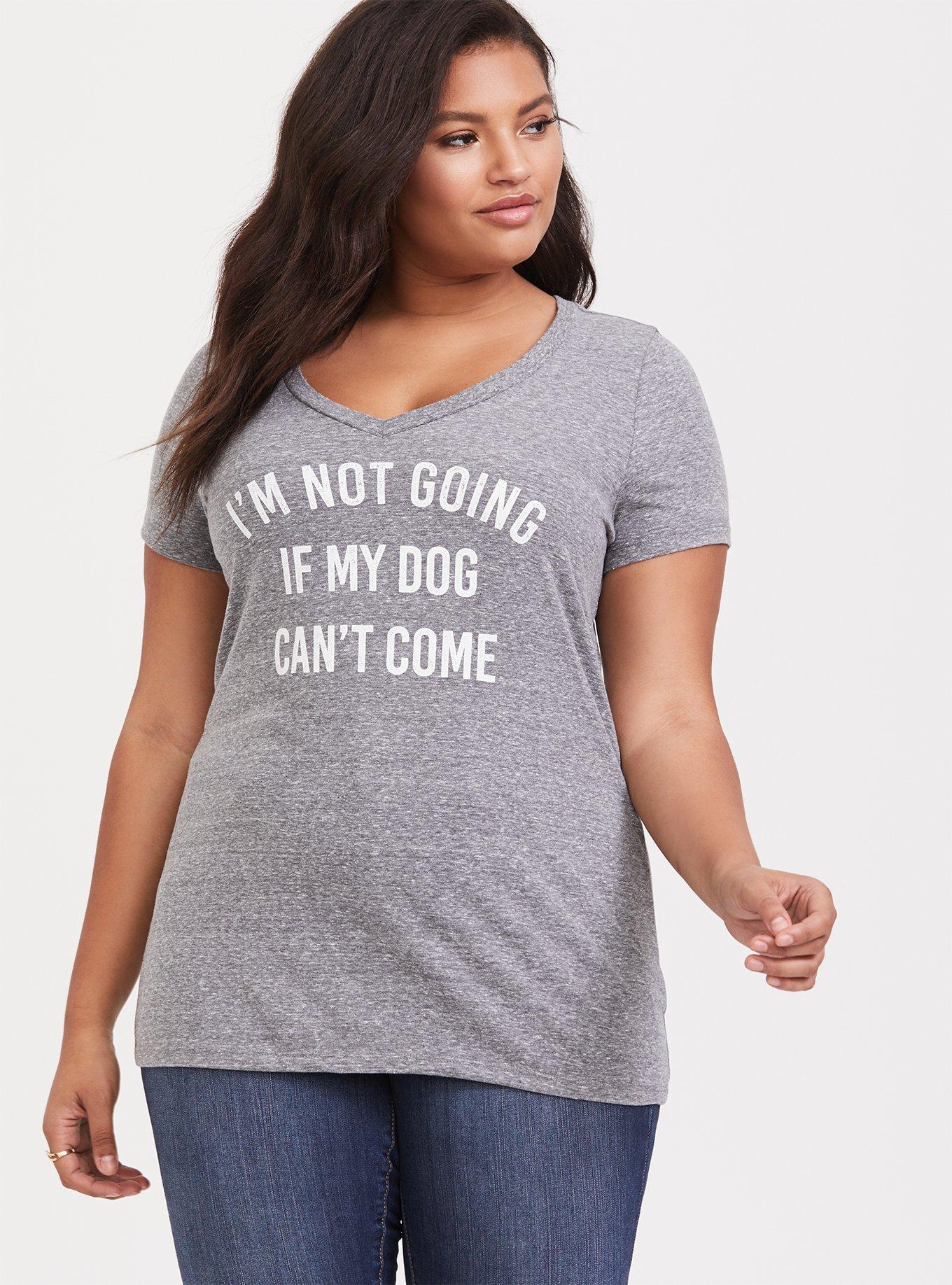 Plus Size Not Going Grey Triblend V-Neck Tee, MEDIUM HEATHER GREY, alternate