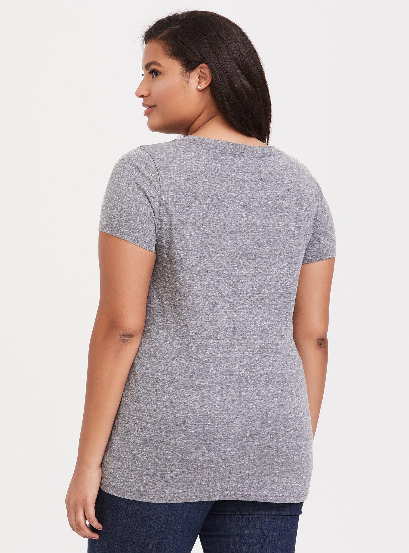 Plus Size Not Going Grey Triblend V-Neck Tee, MEDIUM HEATHER GREY, alternate