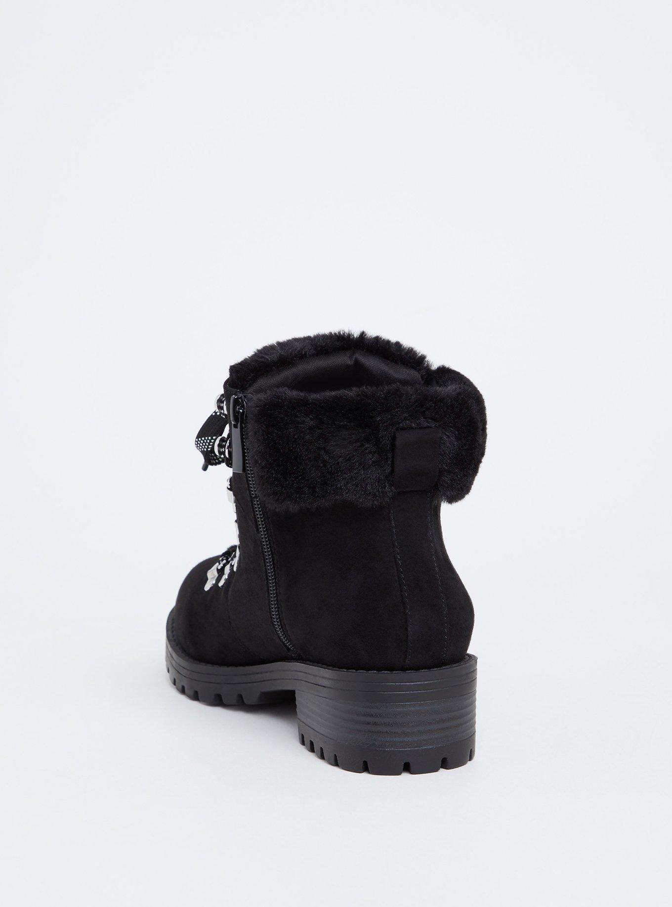 Faux Fur Hiker Bootie (WW), BLACK, alternate