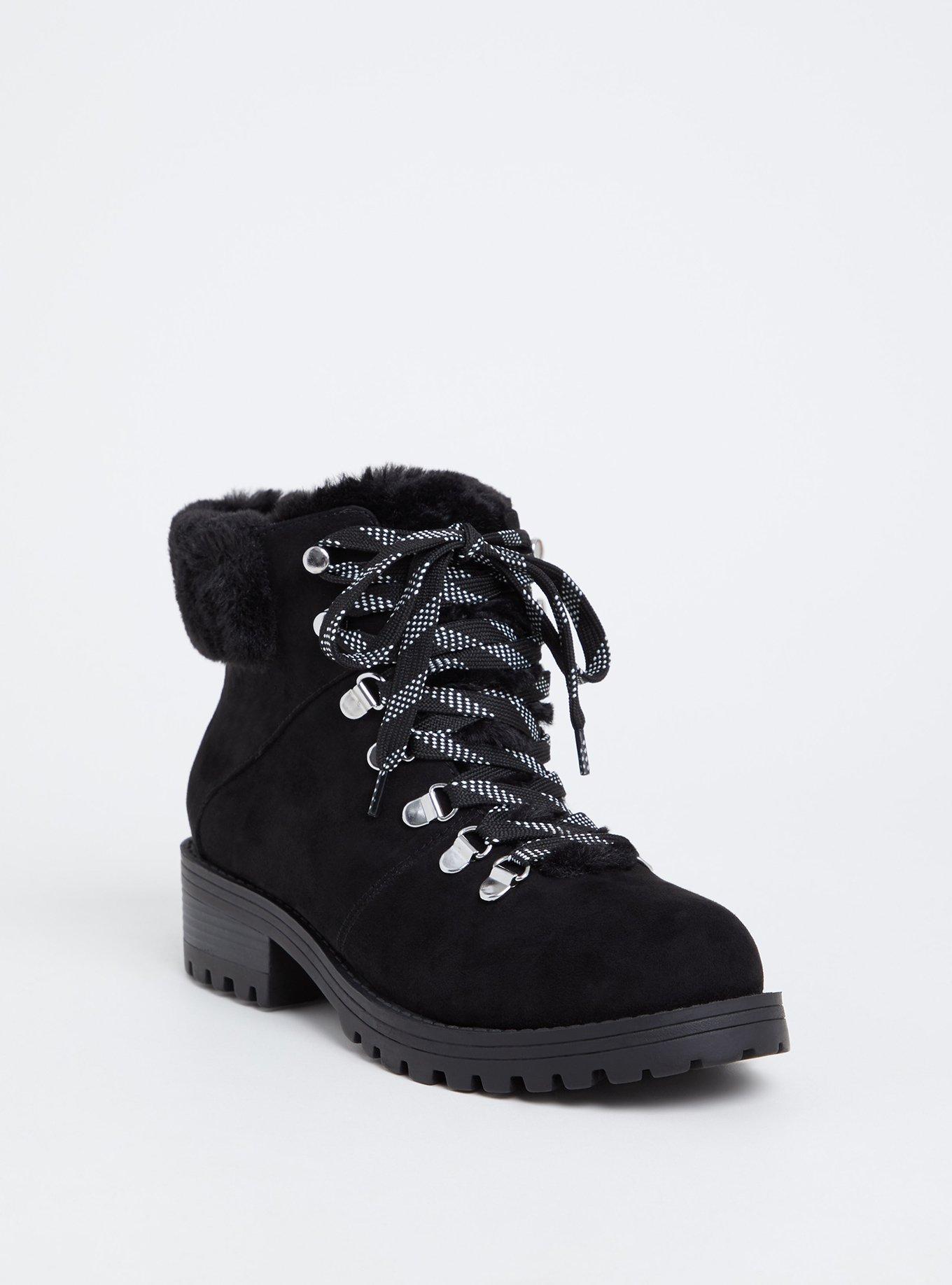 Faux Fur Hiker Bootie (WW), BLACK, hi-res