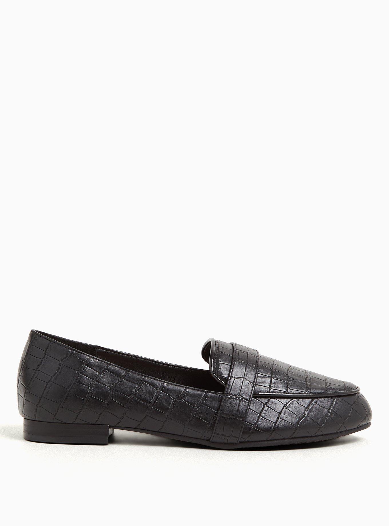Almond Toe Loafer (WW), BLACK FAUX CROCODILE, alternate