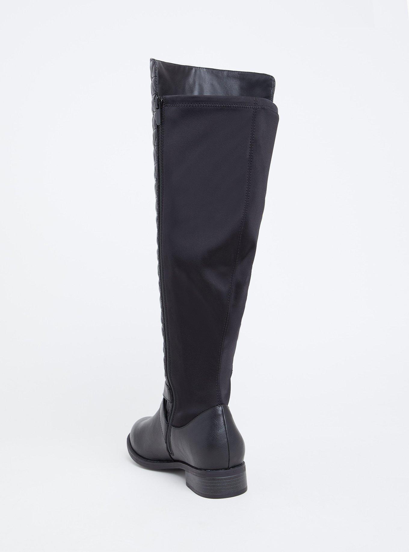 Quilted Over-The-Knee Boot (WW), BLACK, alternate