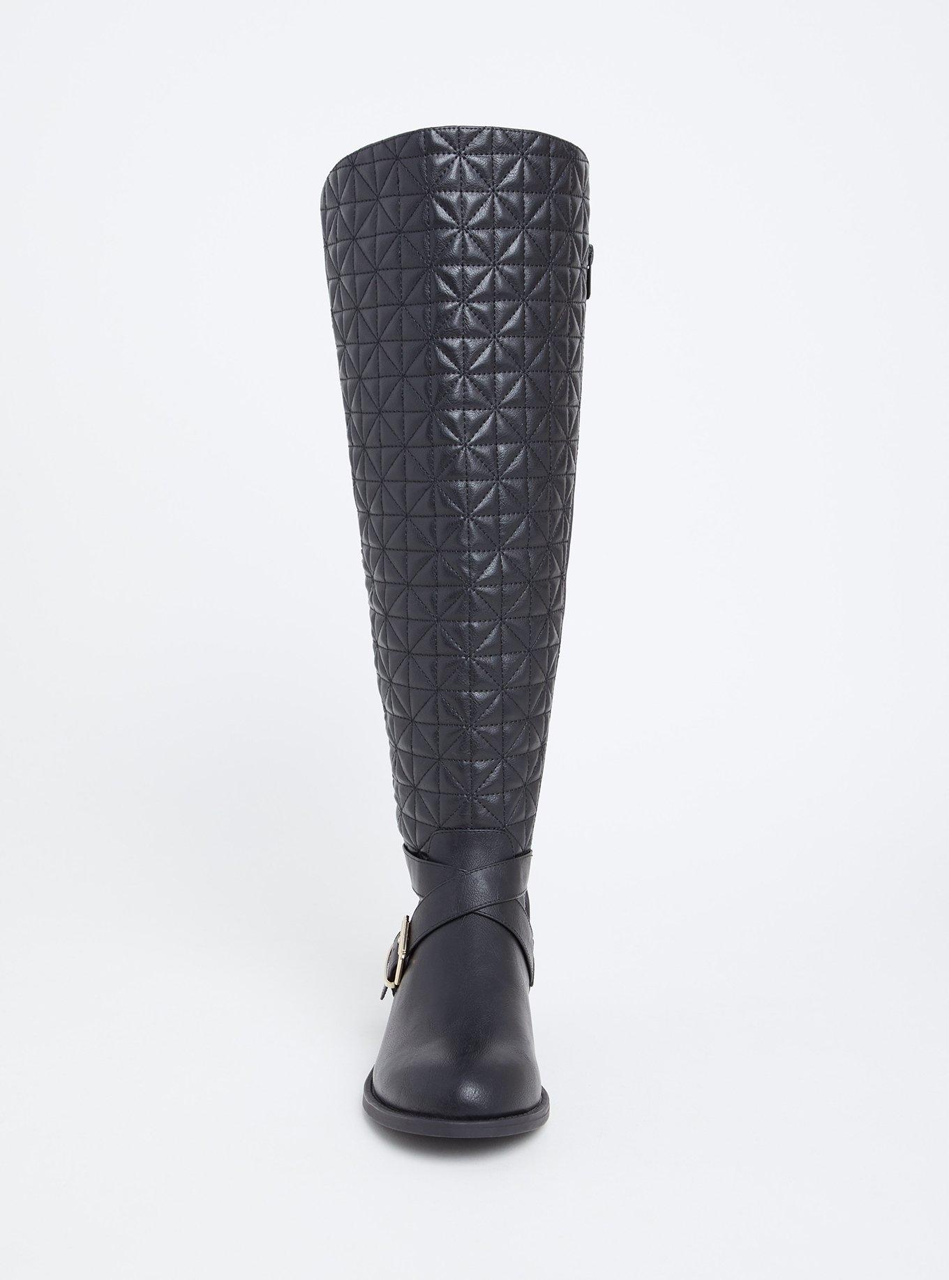 Quilted Over-The-Knee Boot (WW), BLACK, alternate