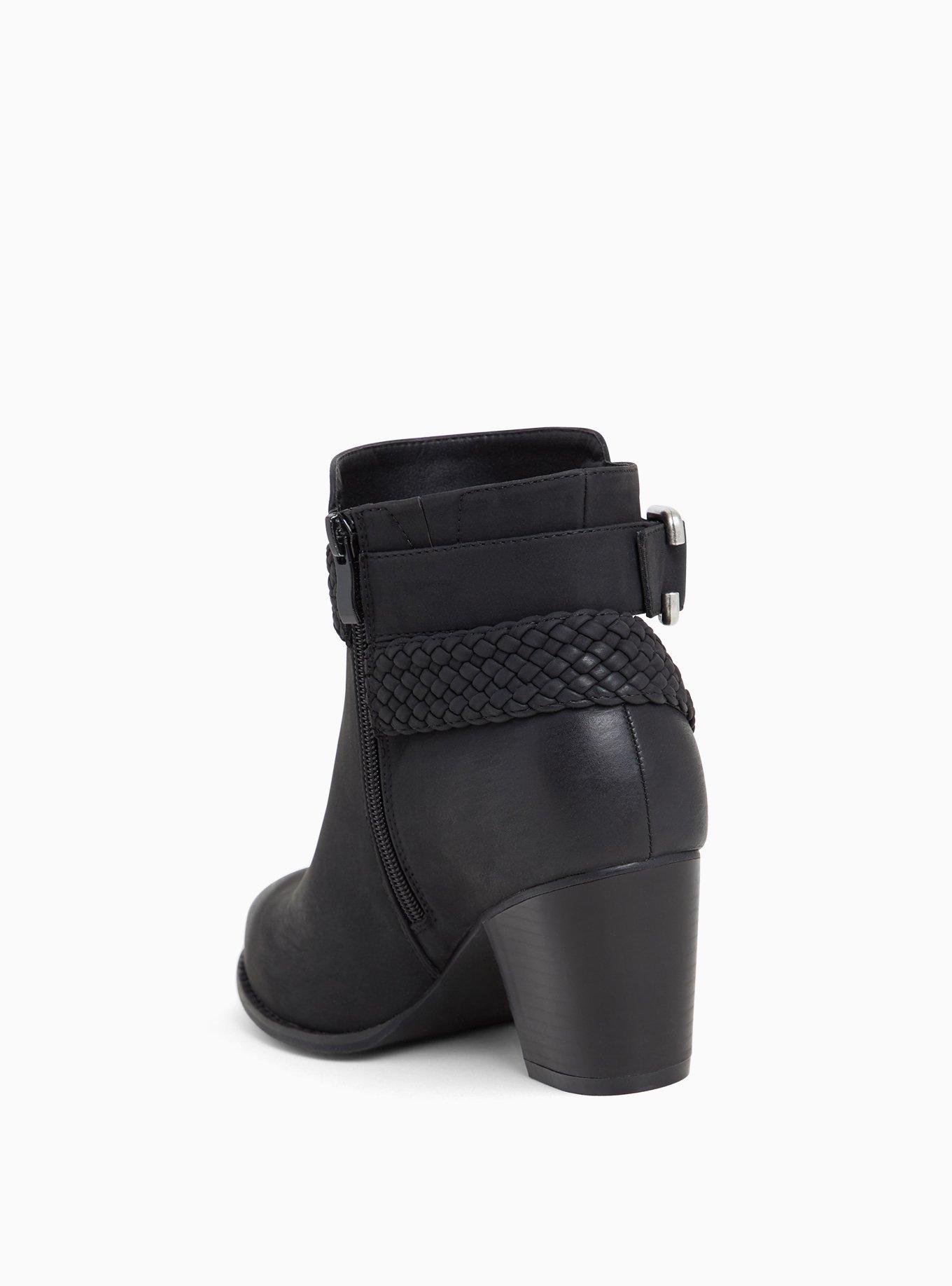 Faux Leather Braided Bootie (WW), BLACK, alternate