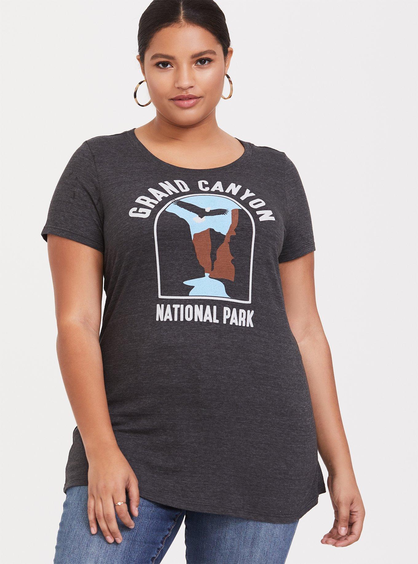 Plus Size Grand Canyon Charcoal Grey Crew Tee, , alternate