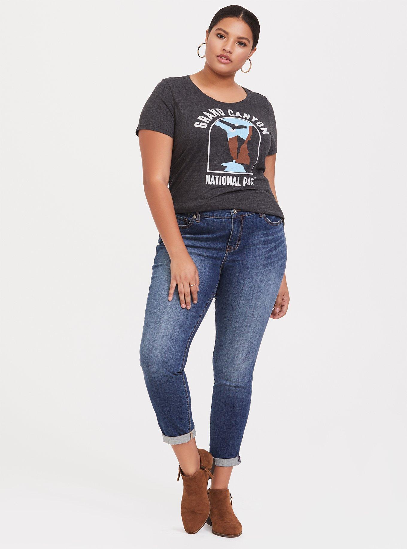 Plus Size Grand Canyon Charcoal Grey Crew Tee, , alternate