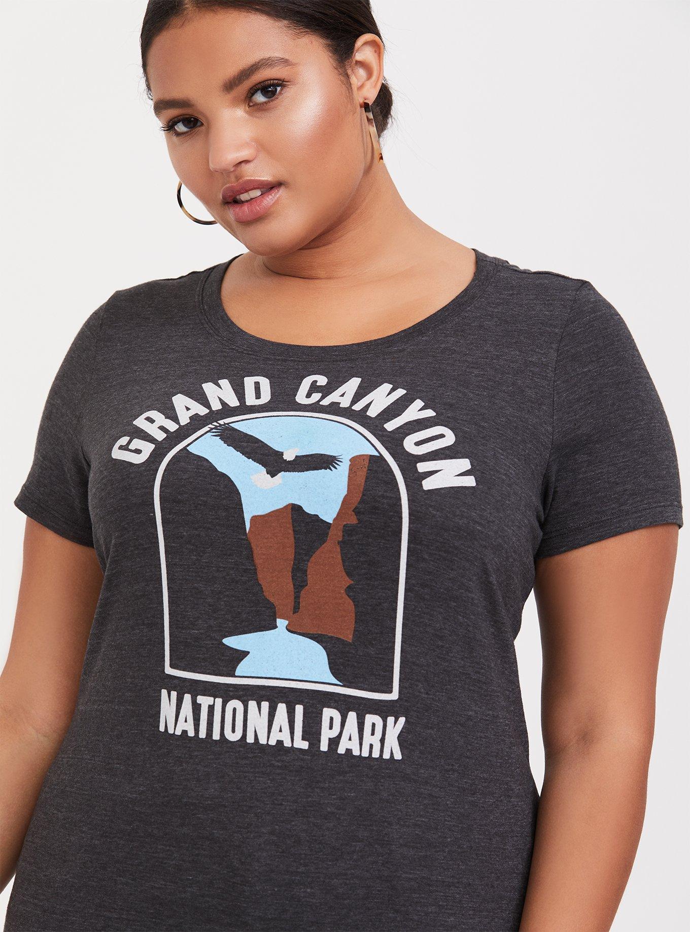 Plus Size Grand Canyon Charcoal Grey Crew Tee, , hi-res