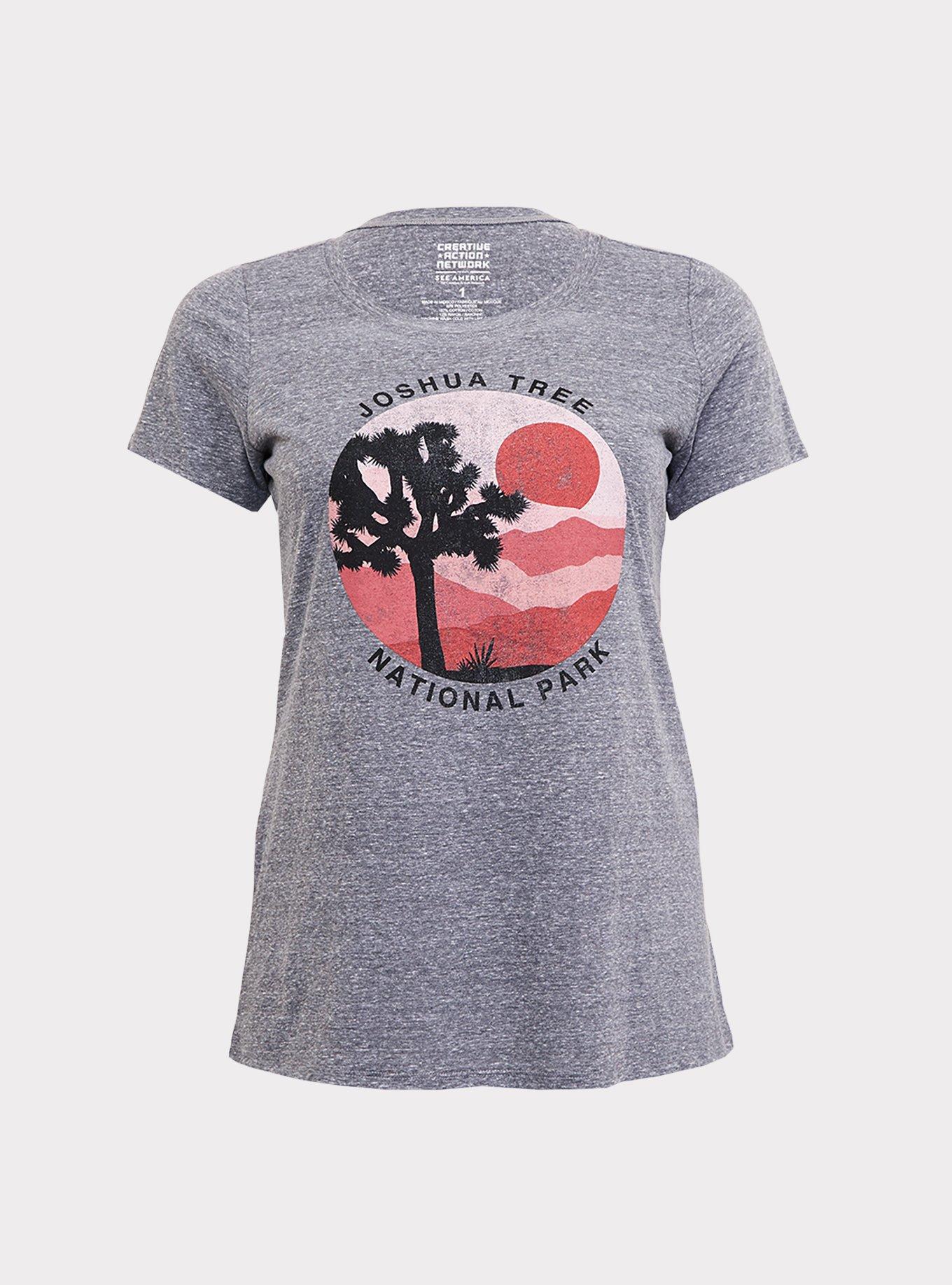 Plus Size Joshua Tree Grey Triblend Crew Tee, , hi-res