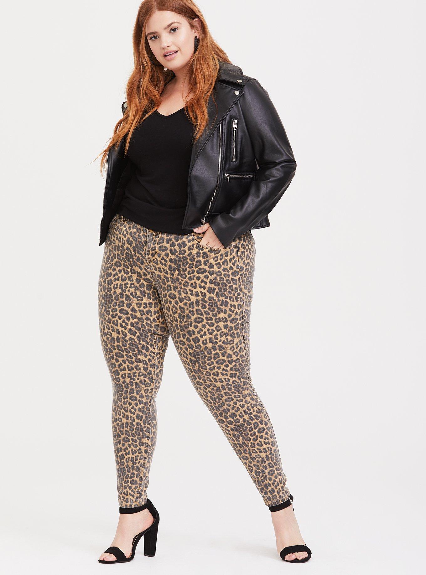 Plus size best sale leopard print jeggings