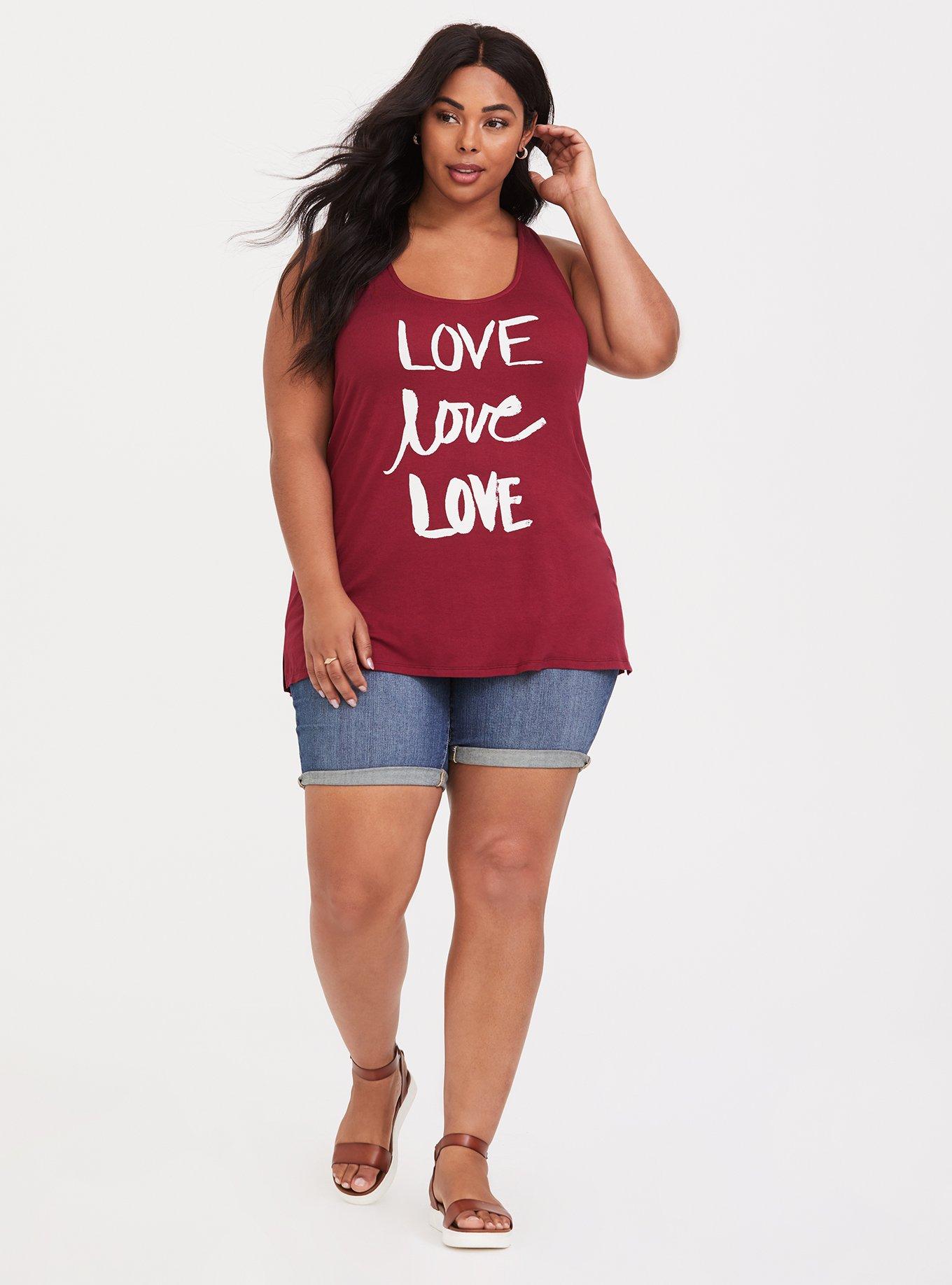 Plus Size Red Wine Love Strappy Back Tank, WINETASTING, alternate