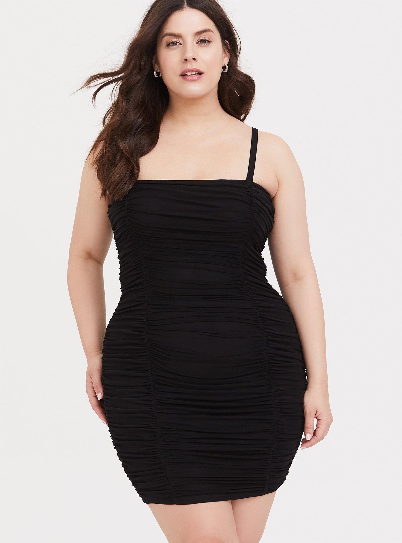 NWT Torrid Plus Size 2 2X 18/20 SCUBA FIT & FLARE MINI DRESS - BLACK