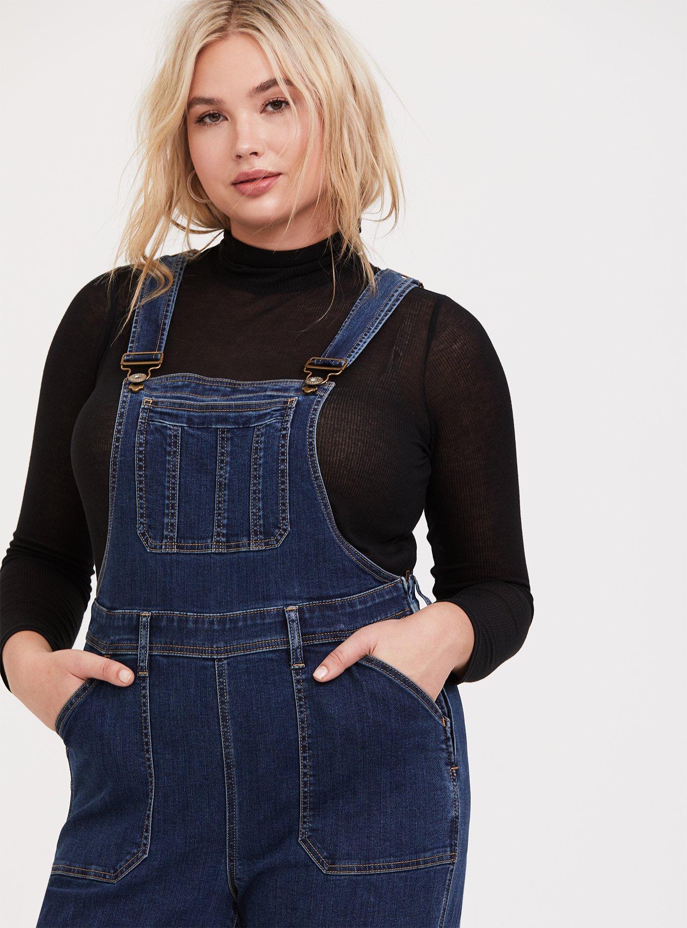 Terra & Sky Women's Plus Size Denim Overalls 