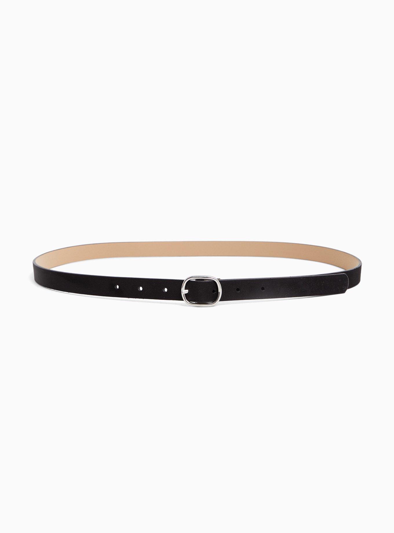 Faux Leather & Silver-Tone Buckle Belt - Pack of 3, , alternate