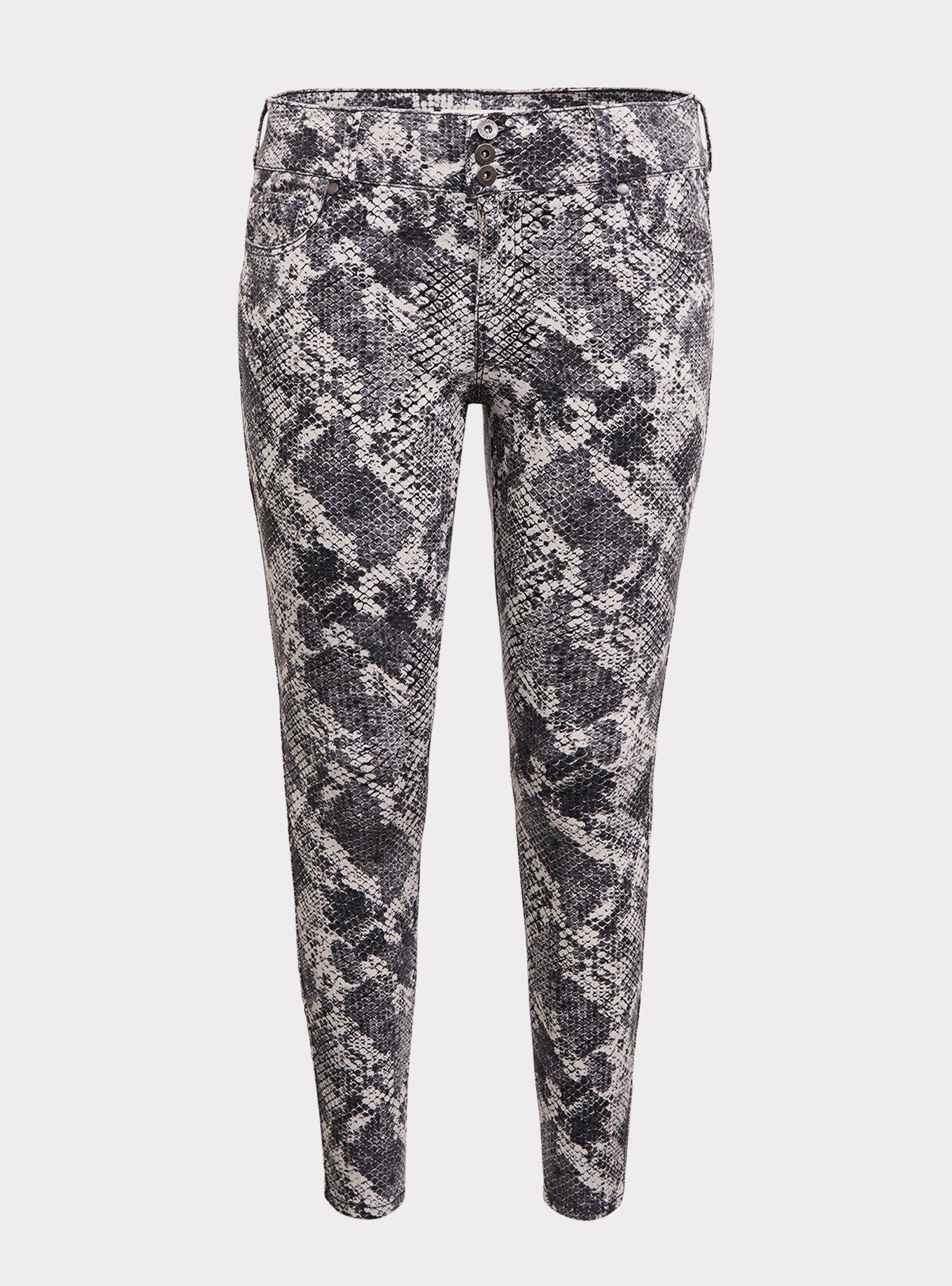 Plus Size Jegging Super Stretch Grey Snakeskin Print Torrid