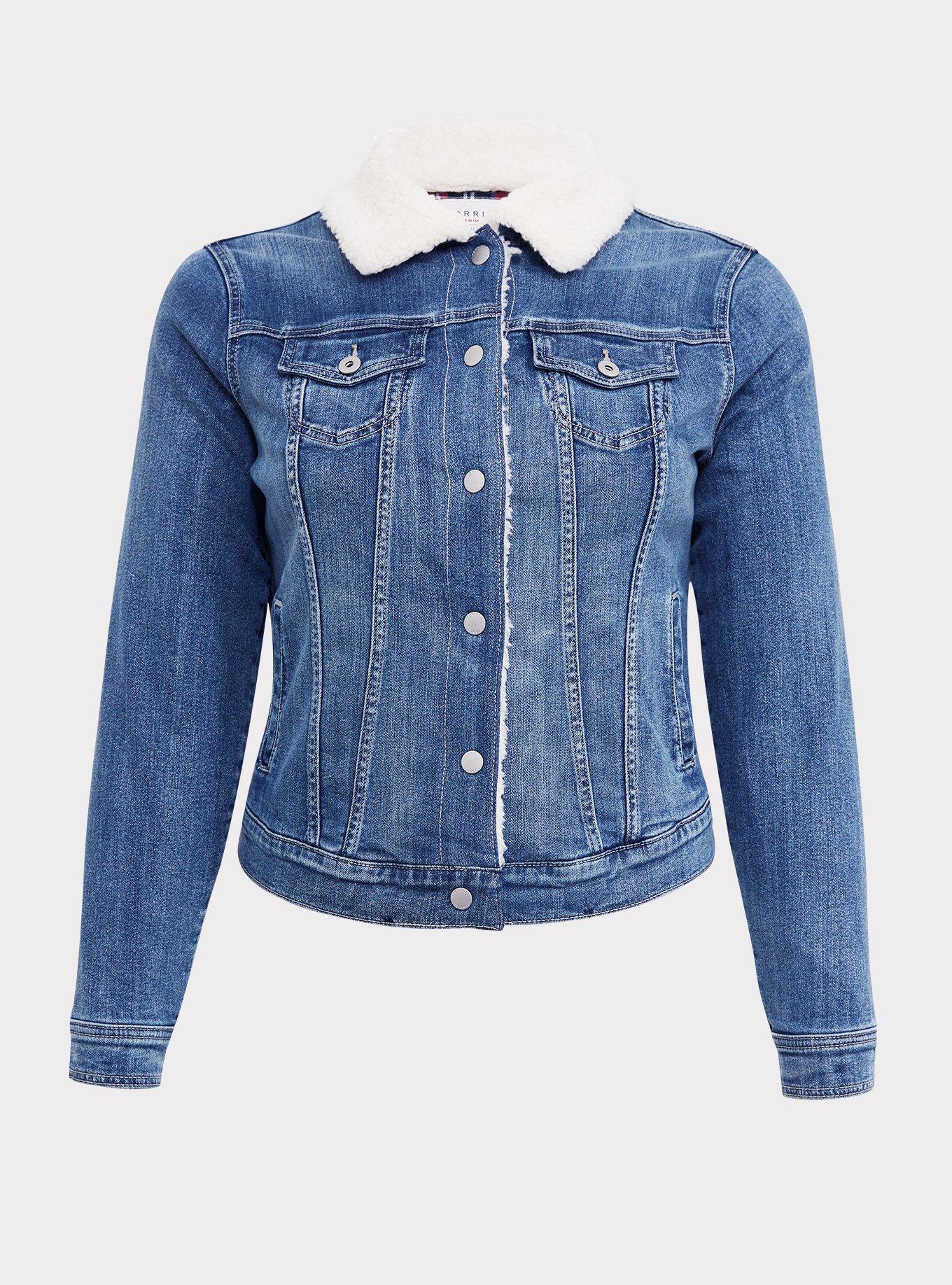 Denim Trucker Sherpa Jacket, , hi-res
