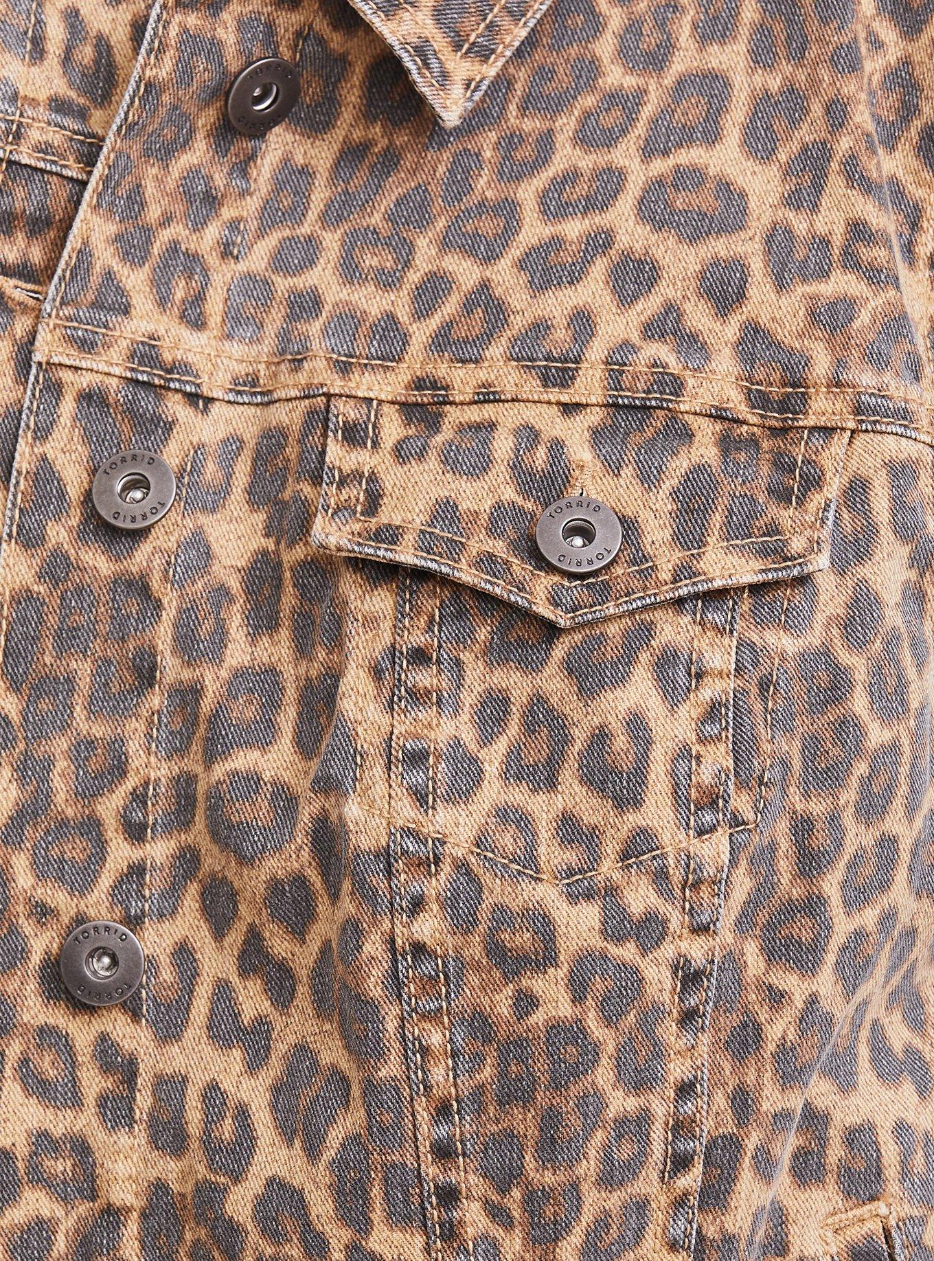 Leopard print best sale trucker jacket