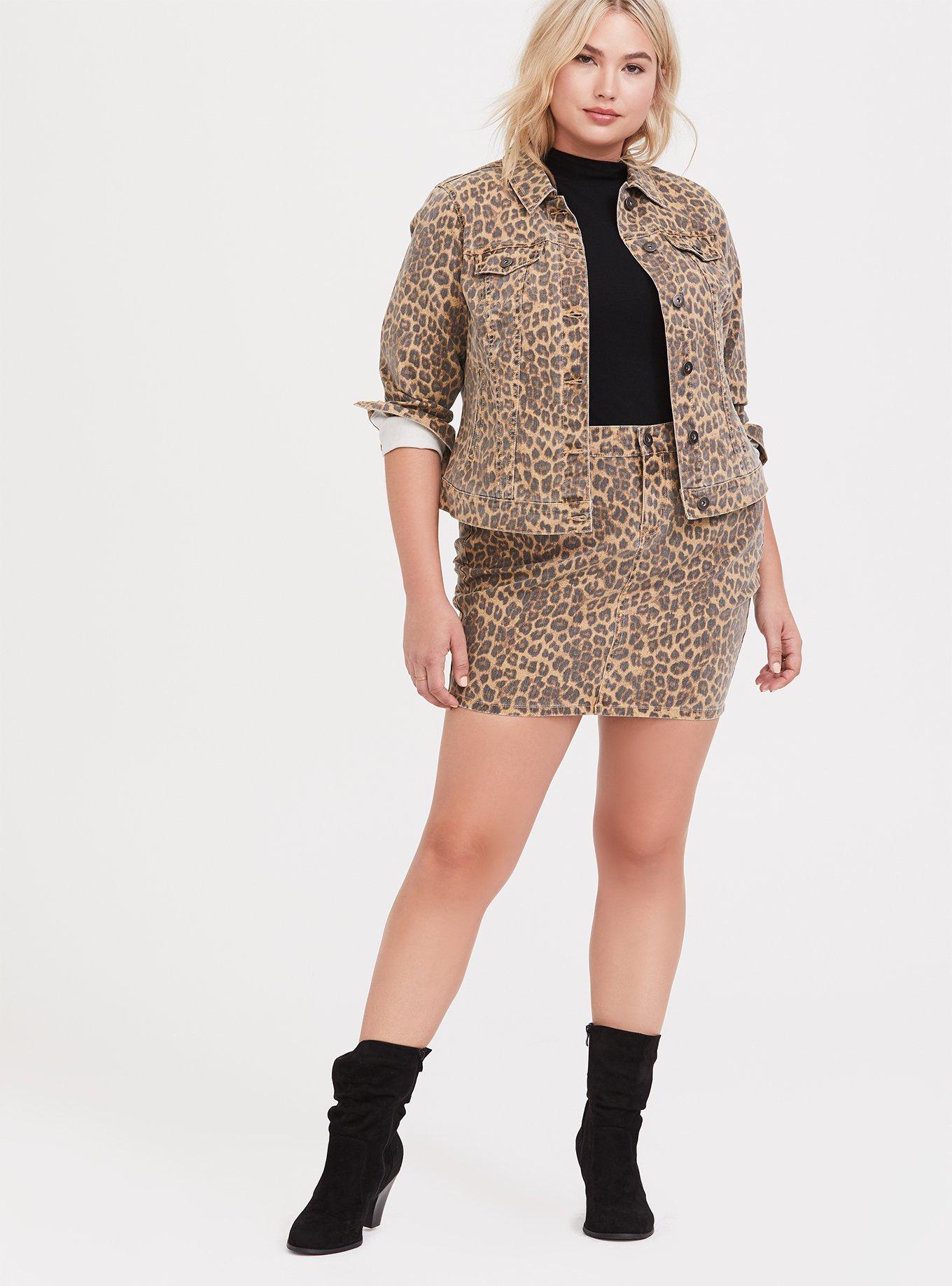 Leopard Denim Trucker Jacket, MIDI LEOPARD, alternate