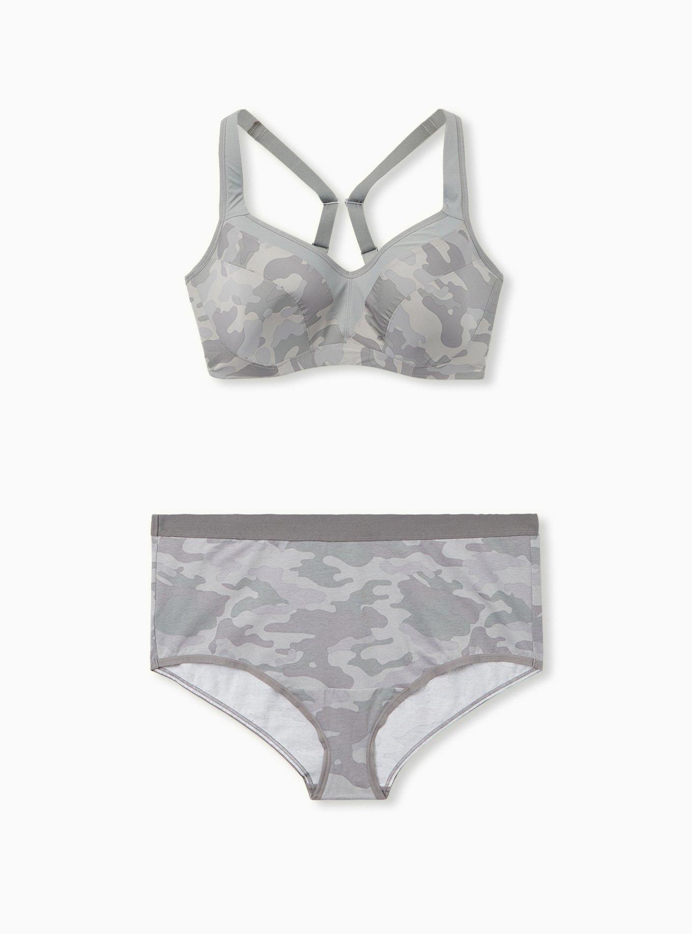 Mid Impact Underwire Sports Bra, GREY CAMO, alternate