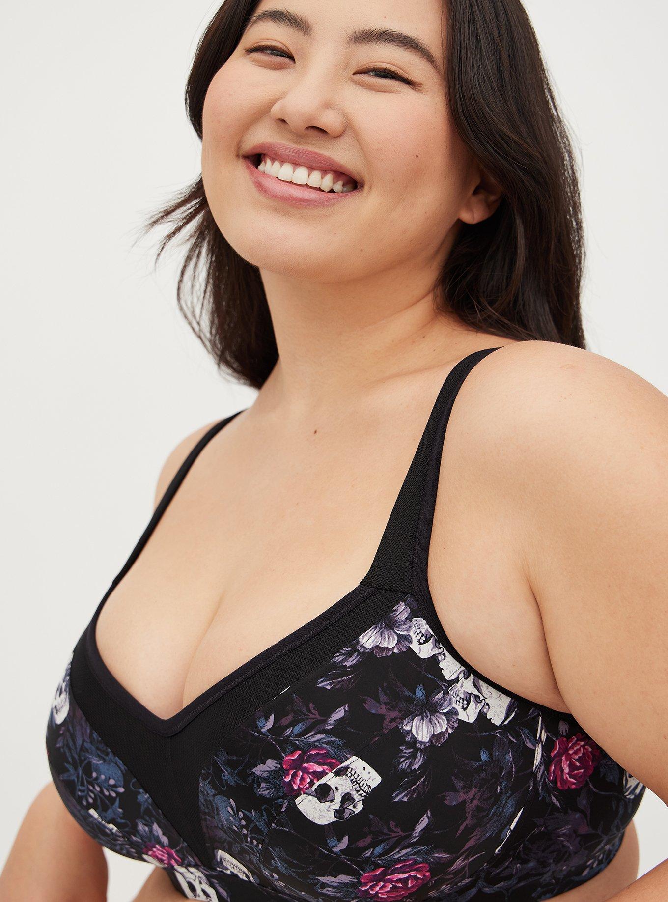 Torrid Active Mid Impact Underwire Print Active Sports Bra 38D Black Purple  Size undefined - $19 - From Charlotte James