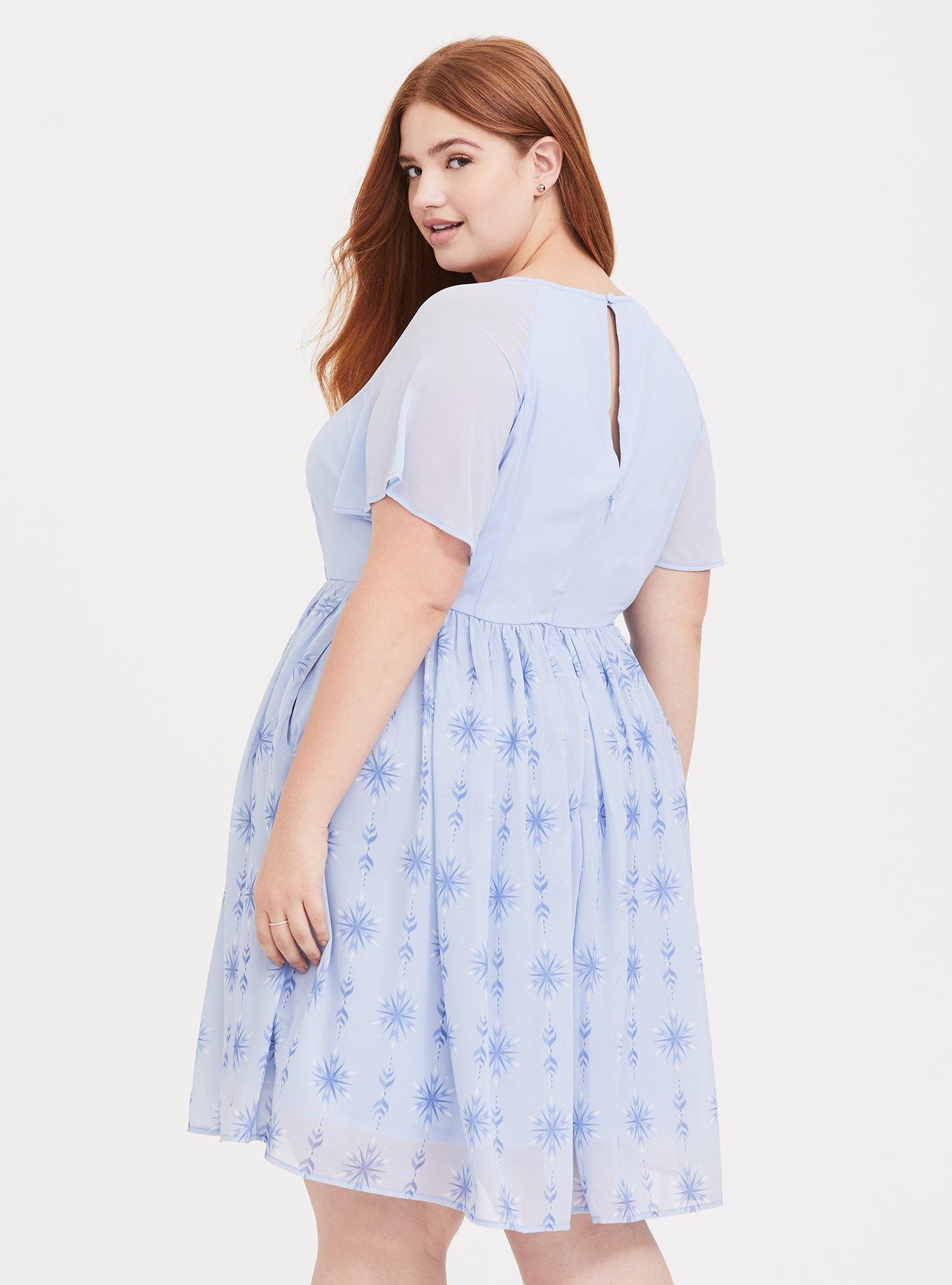 Torrid blue chiffon outlet dress