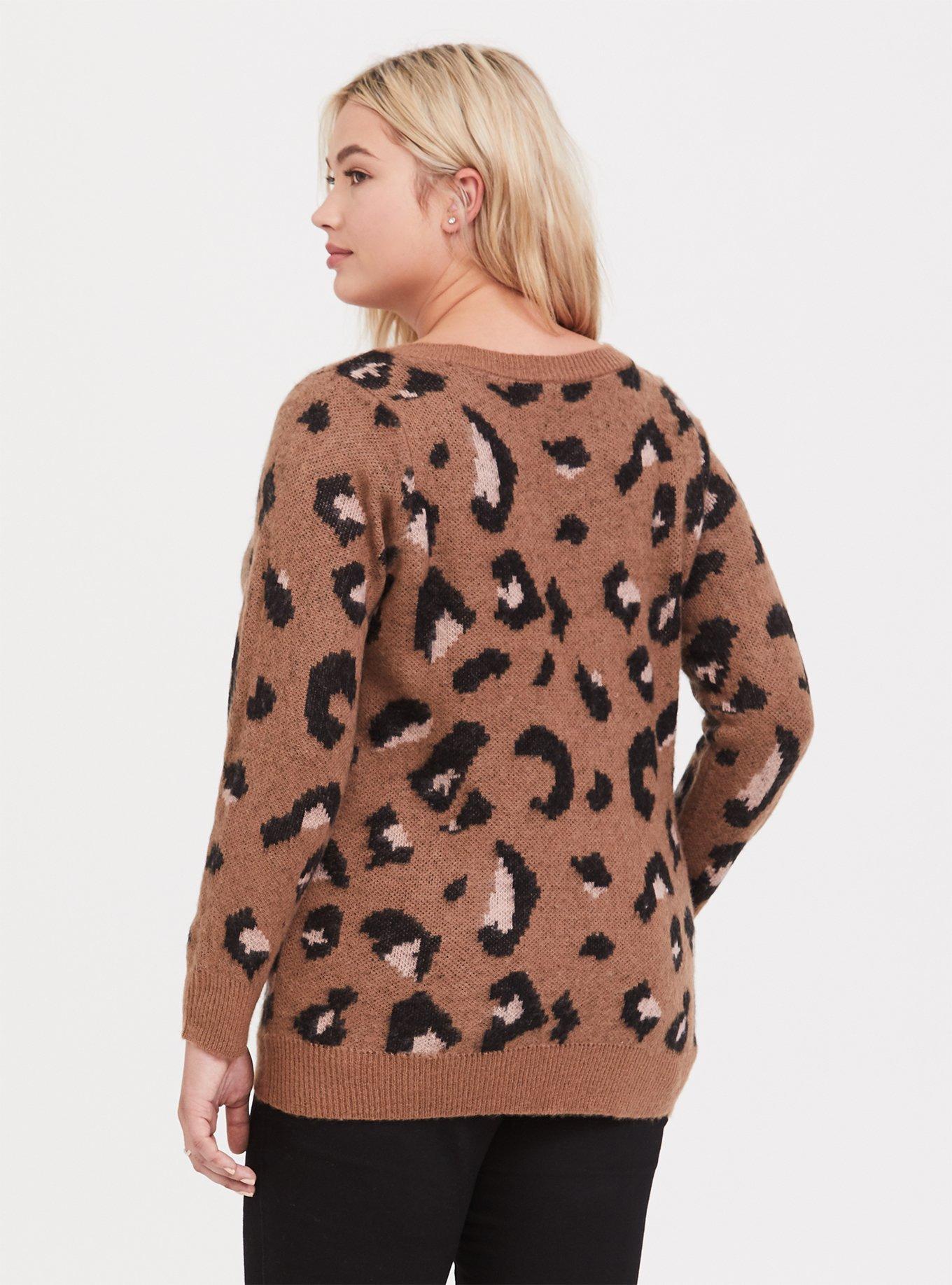 Plus Size - Leopard Brushed Pullover Sweater - Torrid