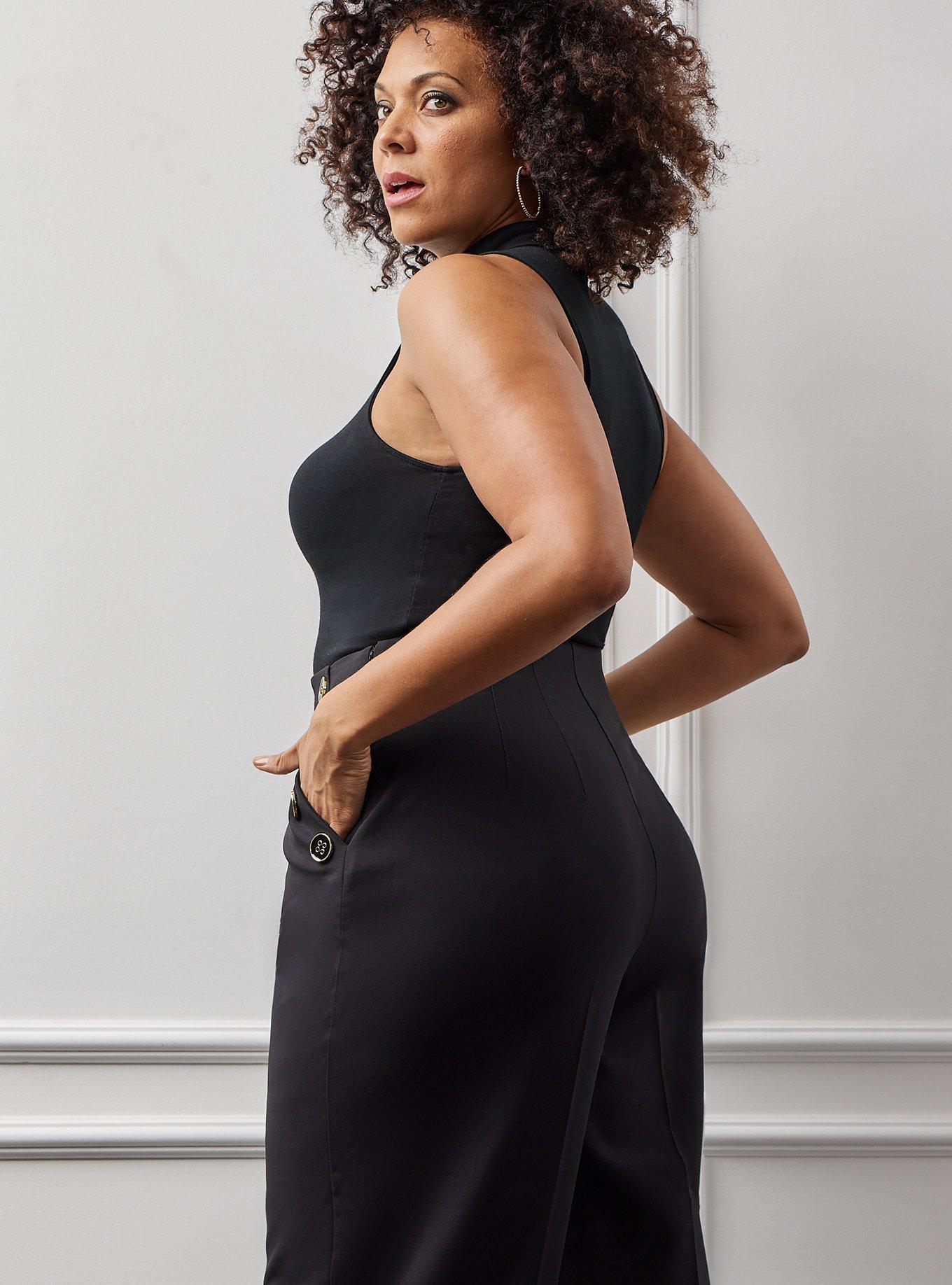 Plus Size - Wide Leg Studio Refined Crepe High-Rise Pant