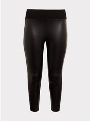 Plus Size - Faux Leather & Ponte Pixie Pant - Black - Torrid