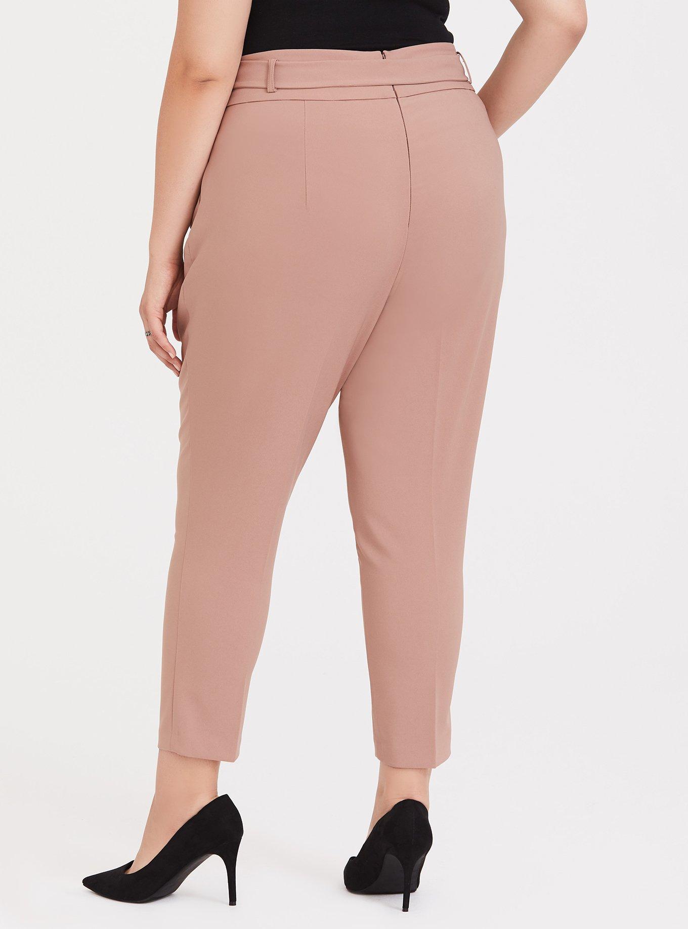 Plus Size - High Waisted Tie-Front Skinny Pant - Taupe - Torrid