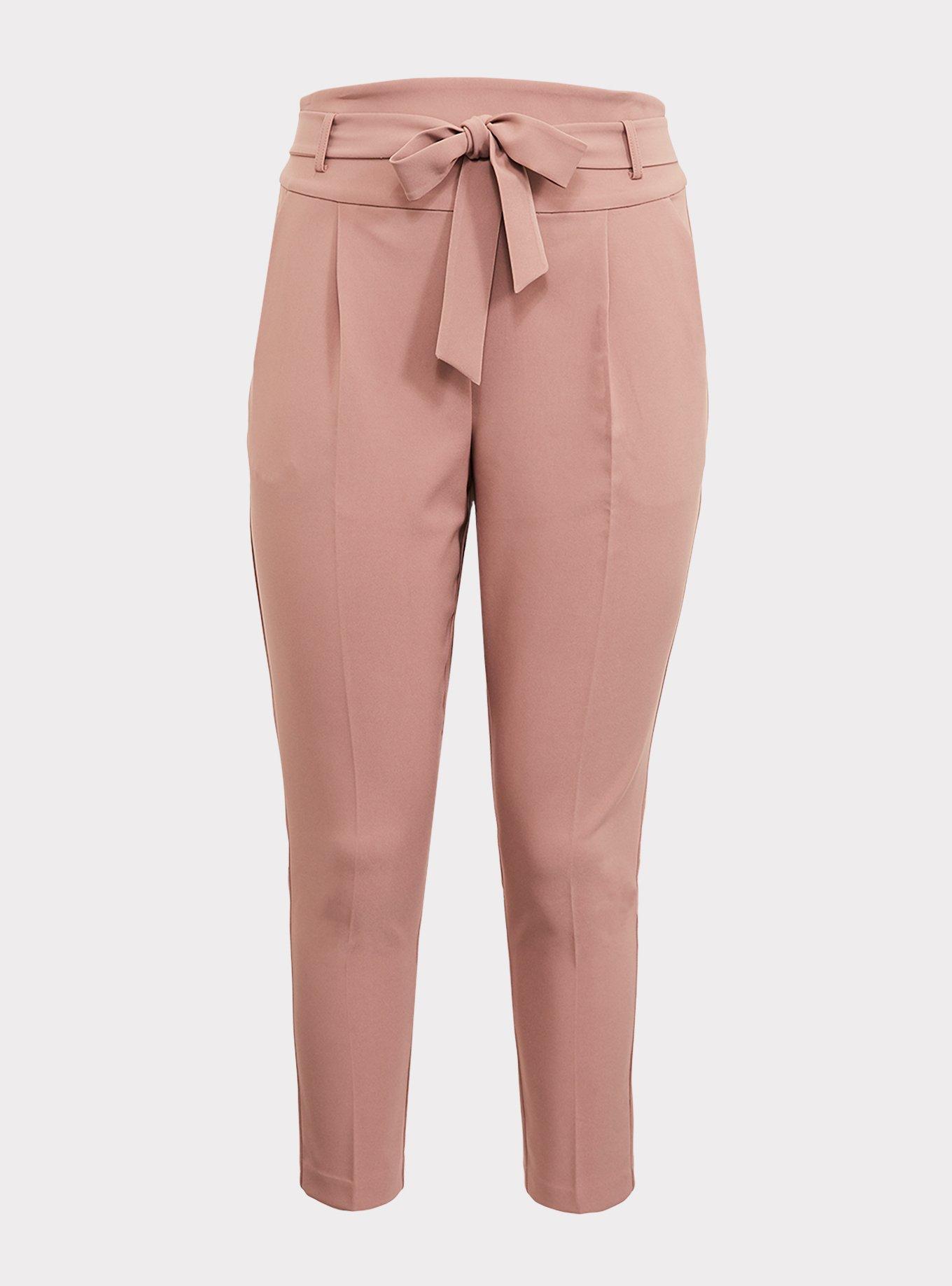 Plus Size - High Waisted Tie-Front Skinny Pant - Taupe - Torrid