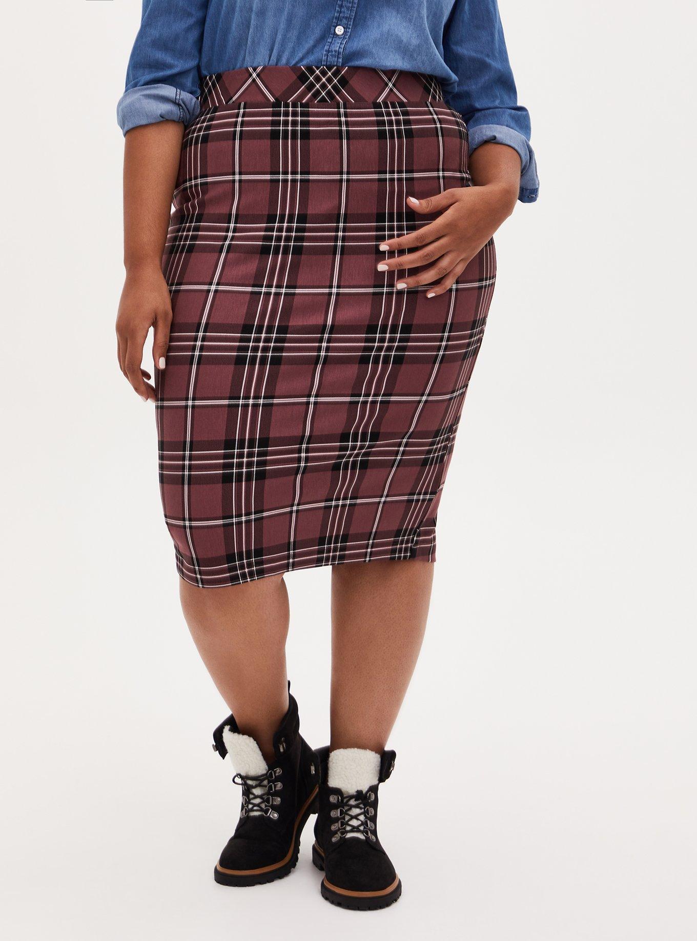 Plus Size Mini Studio Luxe Ponte Relaxed Fit Pencil Skirt Torrid