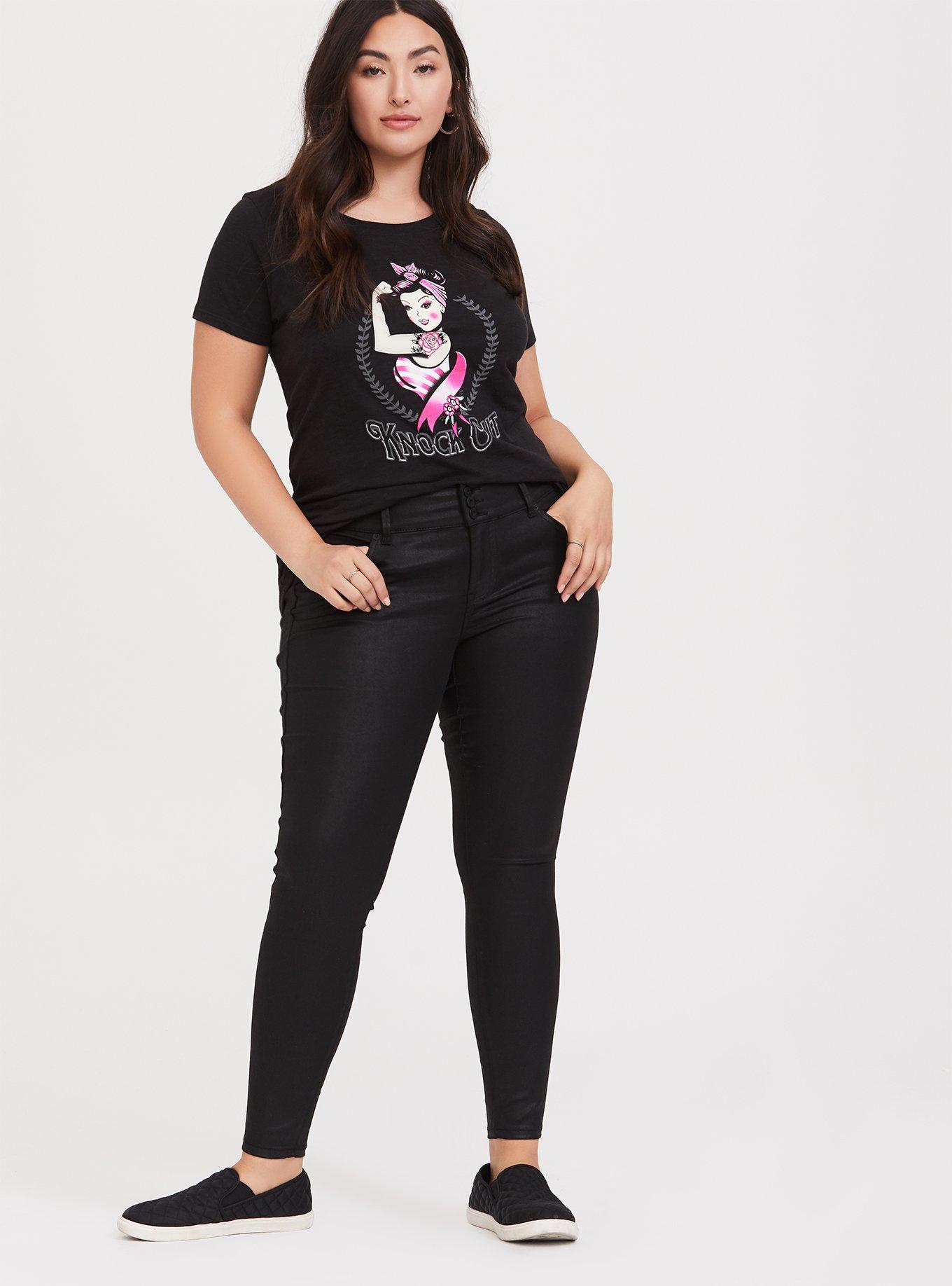 Plus Size - Breast Cancer Awareness - Knock Out Black Crew Tee - Torrid